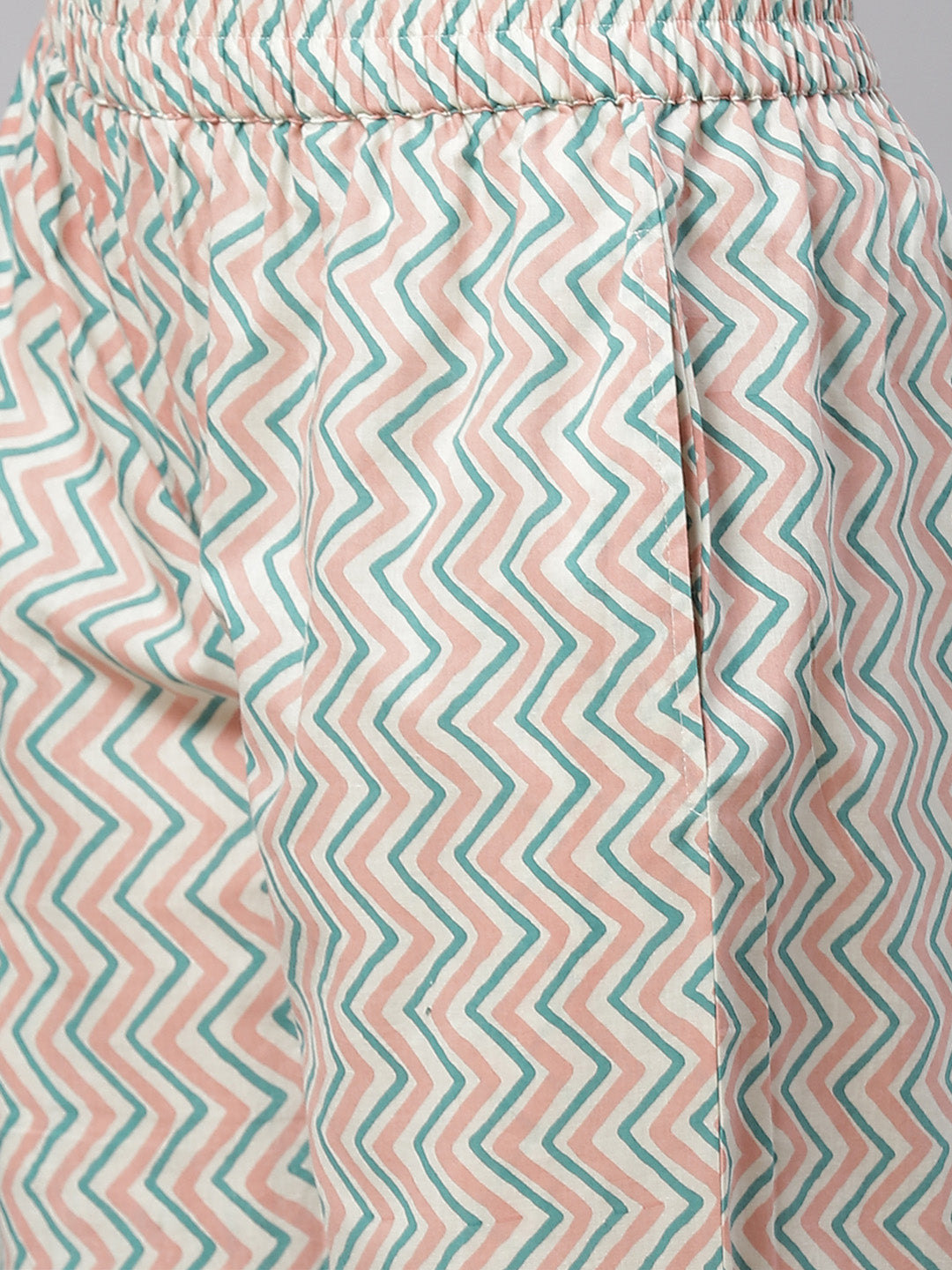 Women's Off White Cotton Anarkali Kurta Pant Se