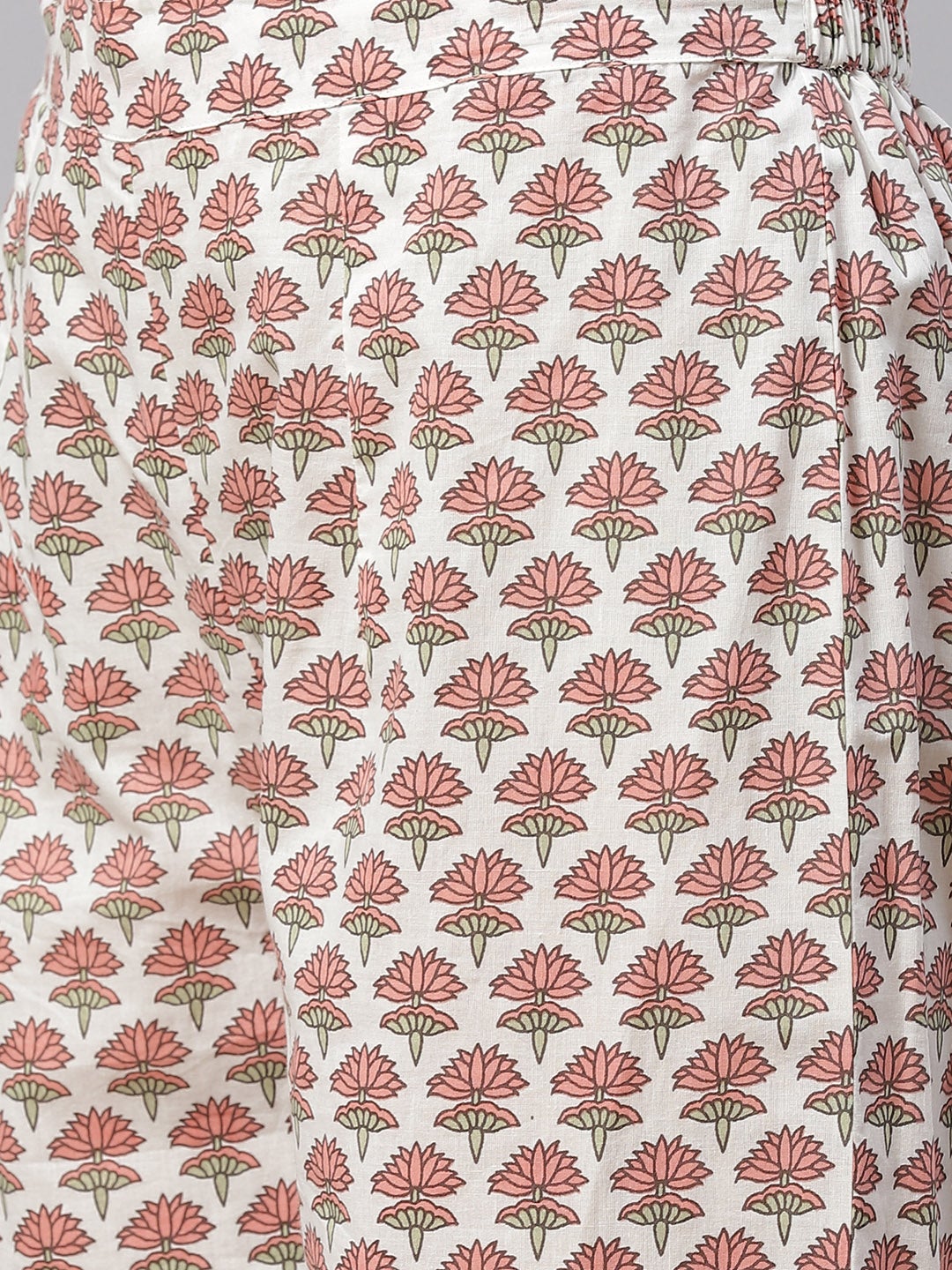 Women's White Floral Kurta Pant Set With Dupatt