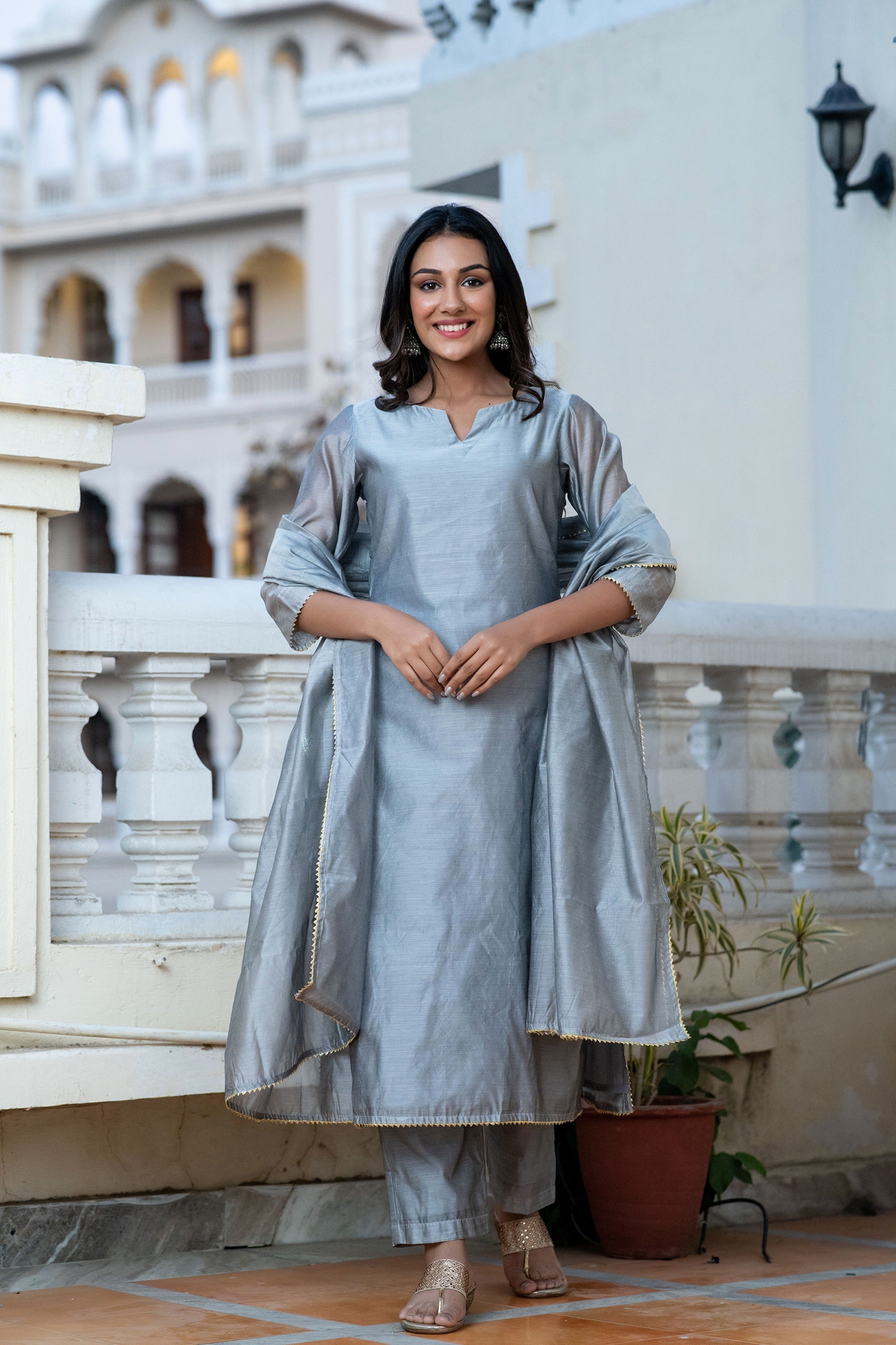 Women's Navrang Chanderi Suit Dupatta Set