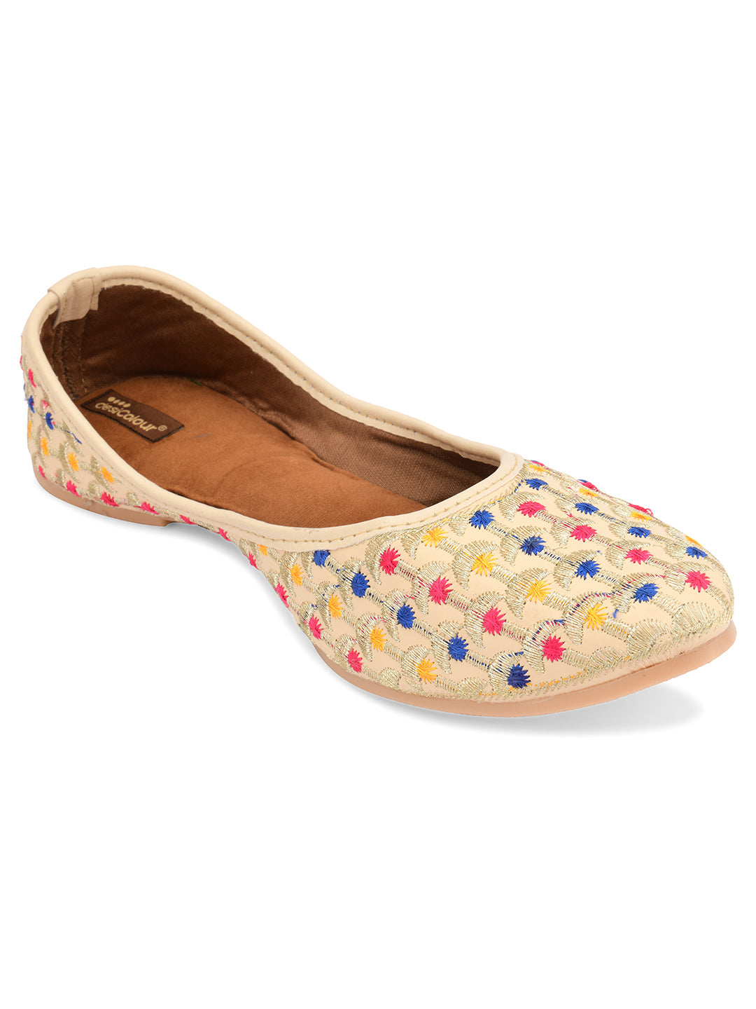 Women's Multi Dots Indian Ethnic Comfort Footwear