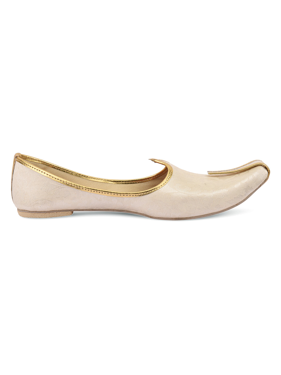 Men's Indian Ethnic Party Wear Off White Footwear
