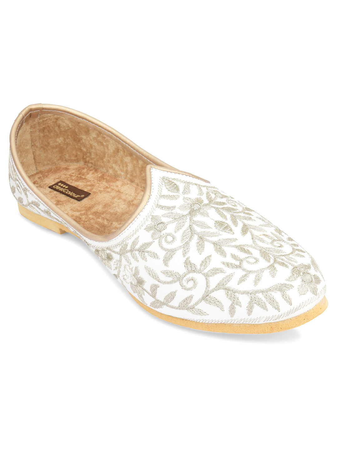Men's Indian Ethnic Party Wear White Footwear
