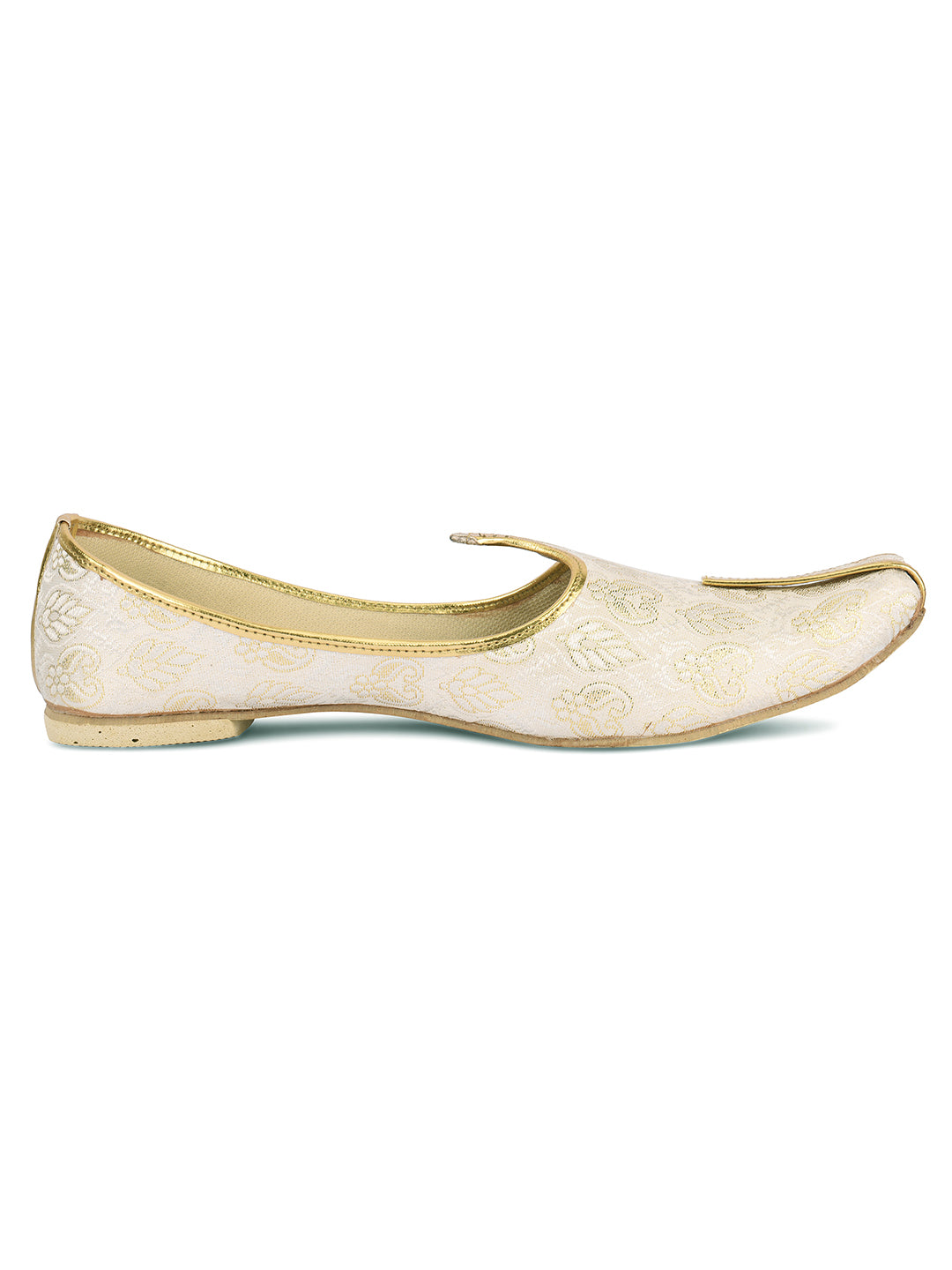 Men's Indian Ethnic Party Wear Off White Footwear