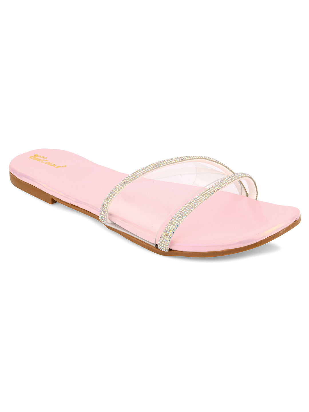 Women's Pink Sliders Indian Ethnic Comfort Footwear
