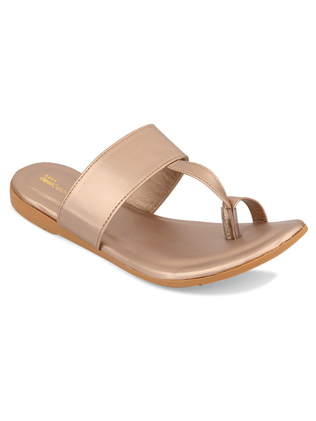 Women's Rose Gold Indian Ethnic Comfort Slipper Footwear