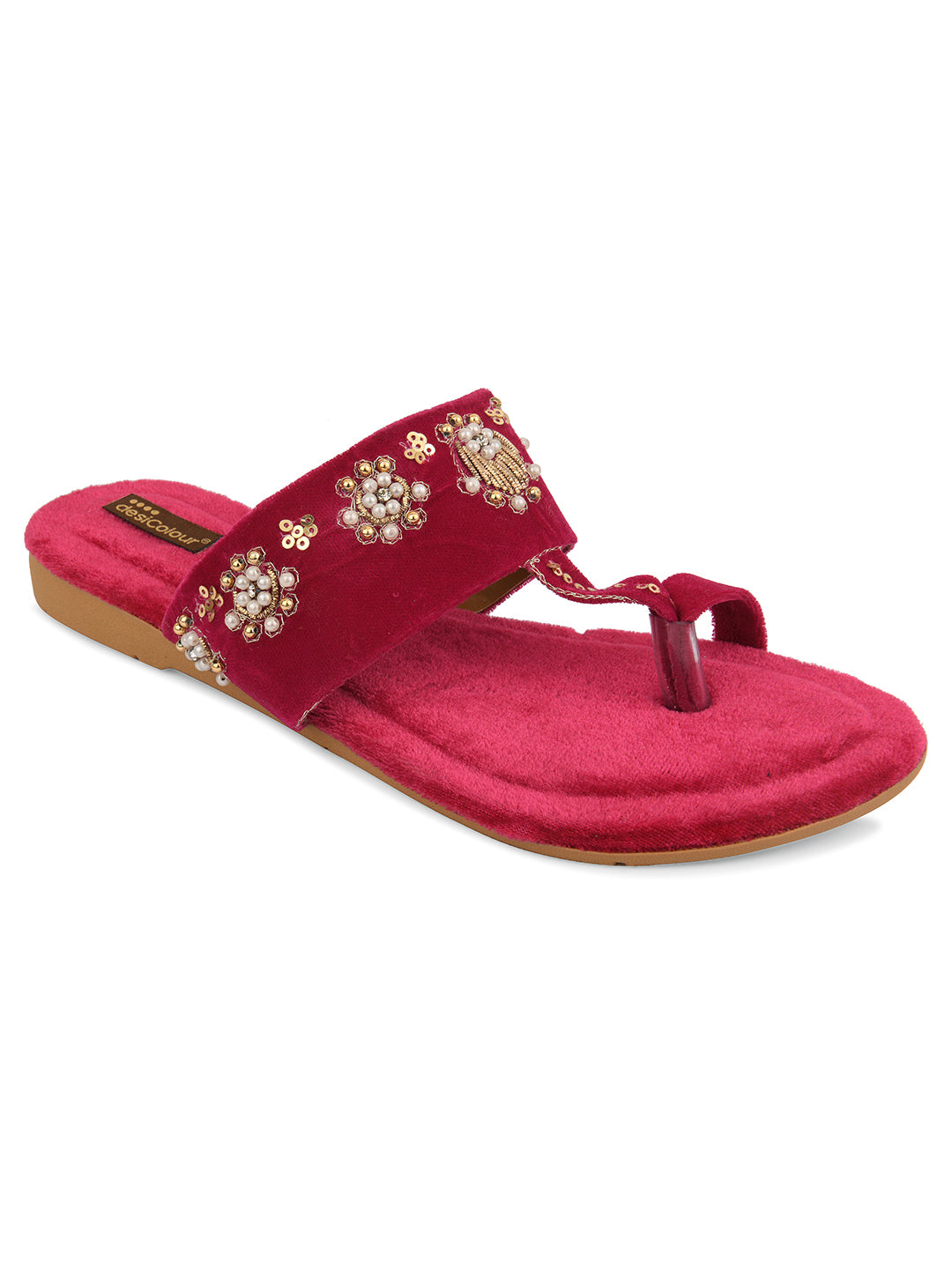 Women's Pink Slipper Indian Ethnic Comfort Footwear