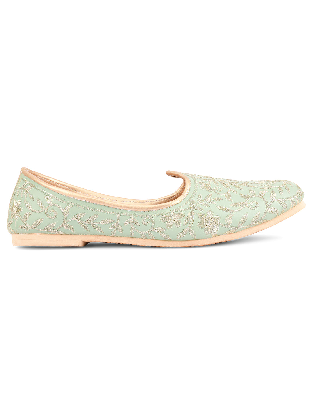Men's Indian Ethnic Party Wear Sea Green Footwear