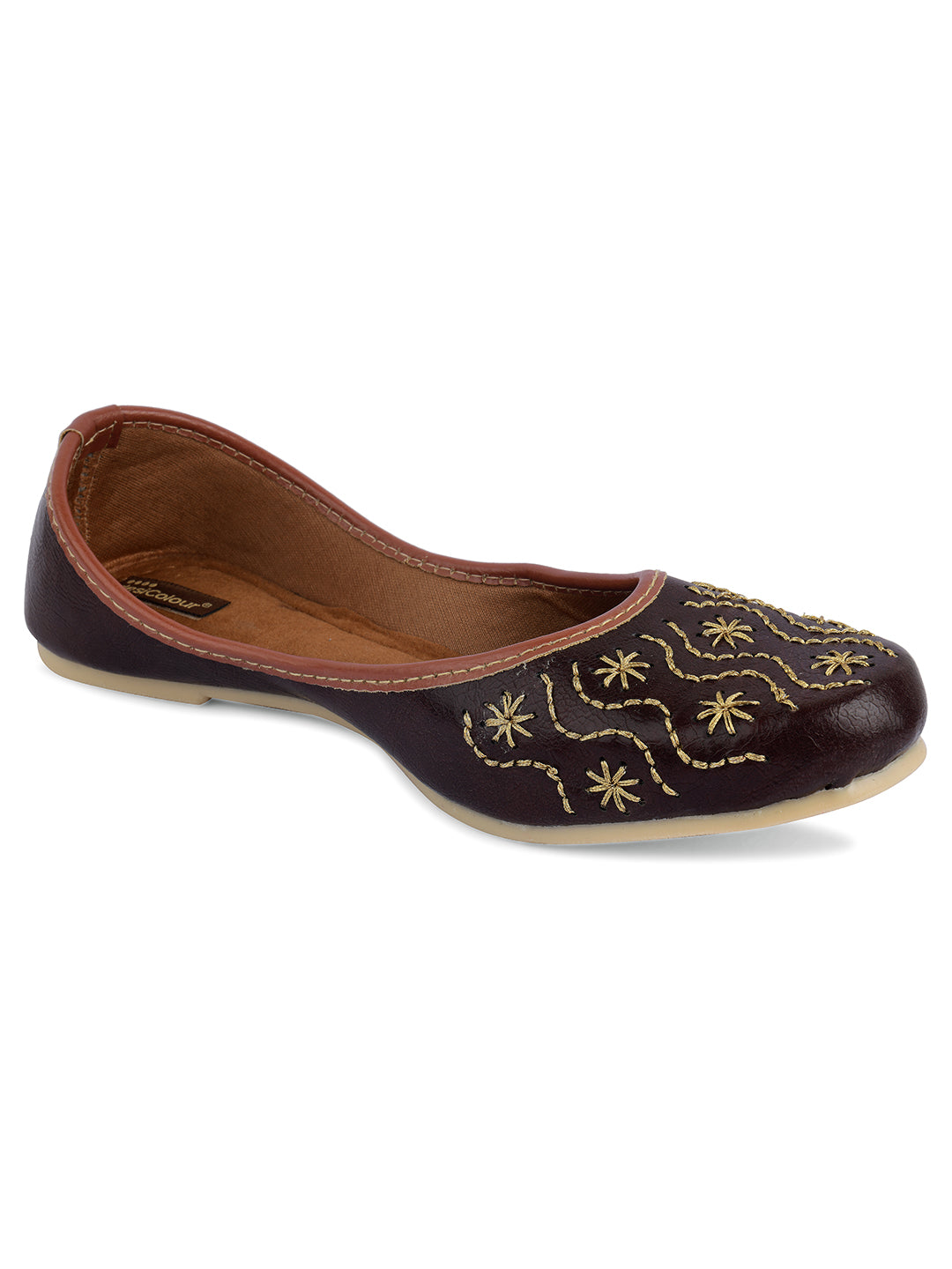 Women's Brown Casuals Indian Ethnic Comfort Footwear