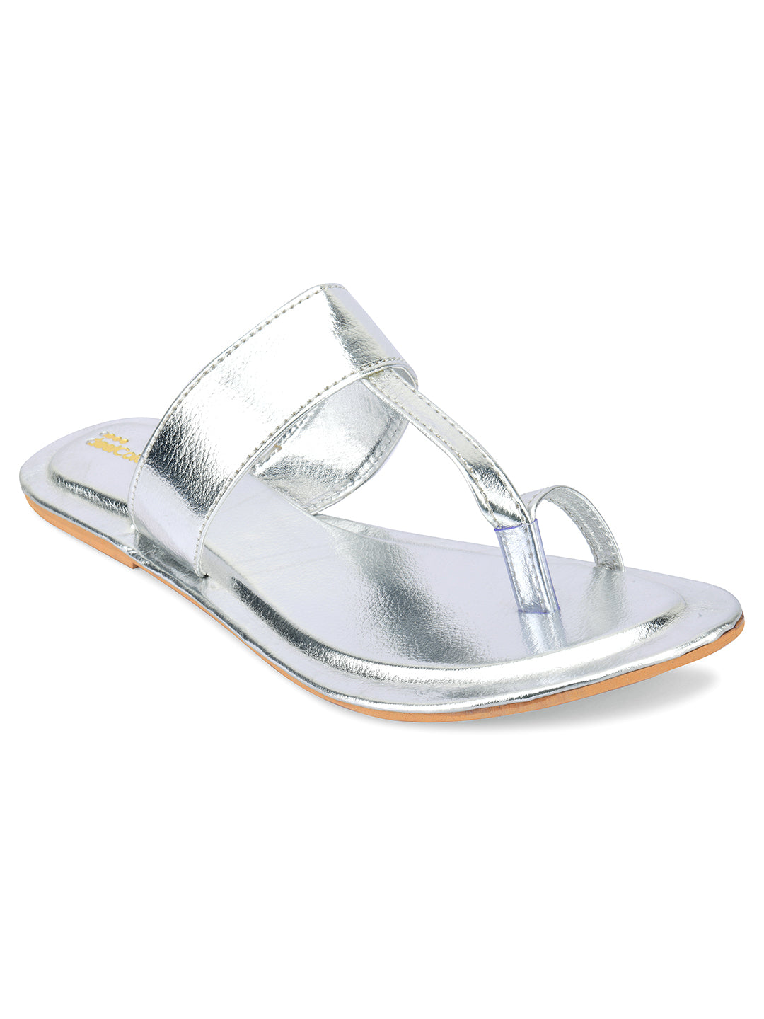 Women's Silver Indian Ethnic Comfort Slipper Footwear