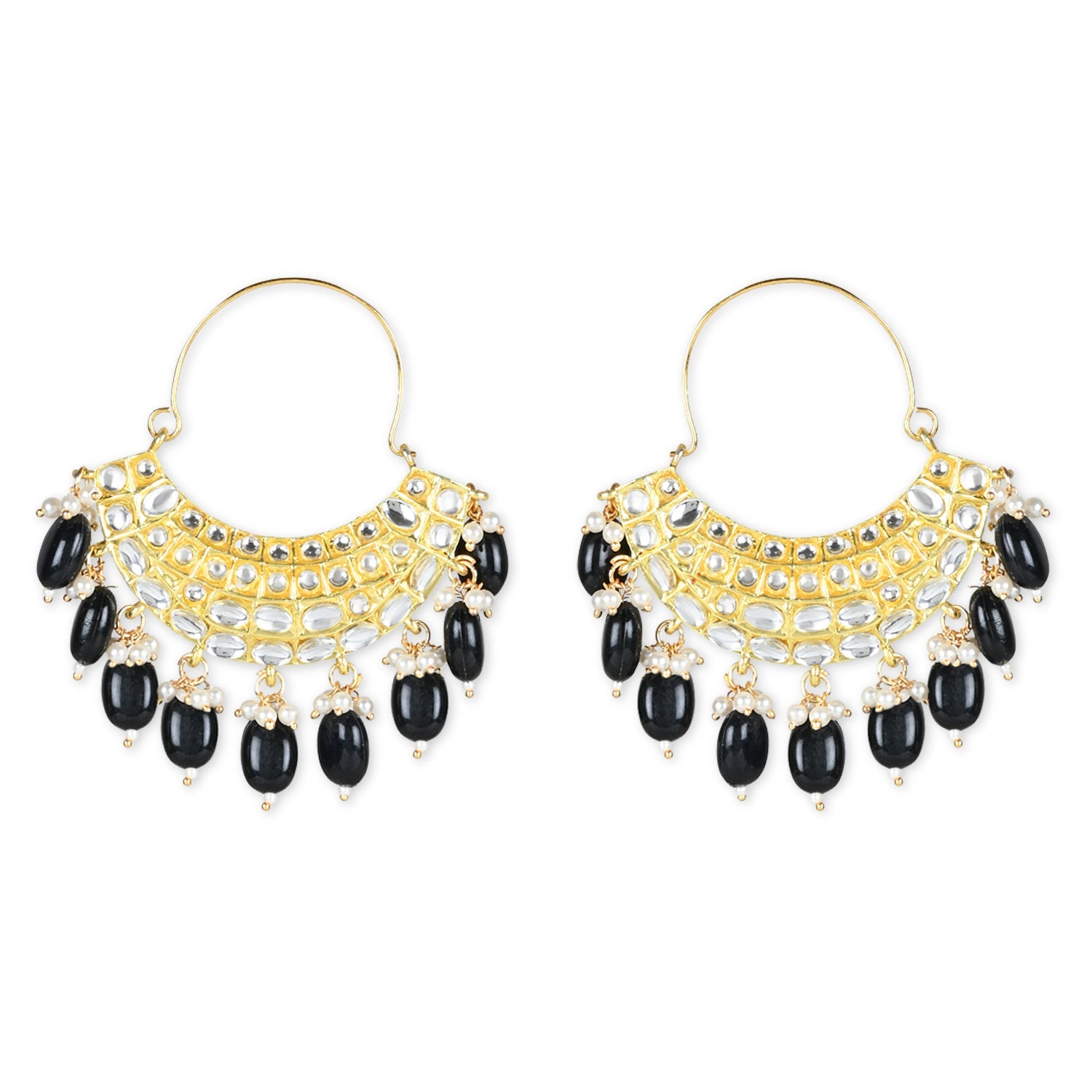 Women's Gold Plated Traditional Handcrafted Pearl Jhumki Earrings (E3073B)