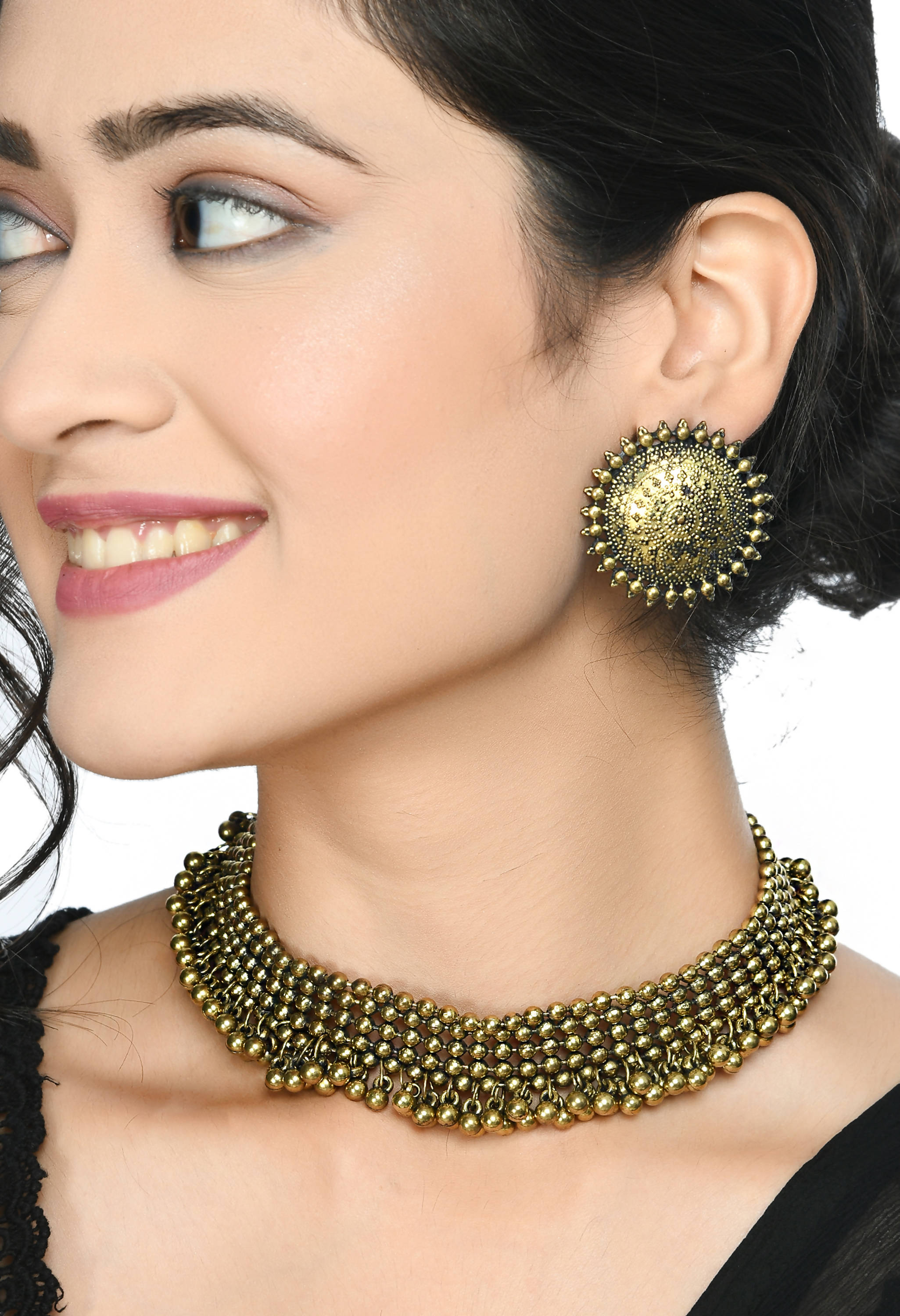 Trendia Golden Colour Chokar Necklace with