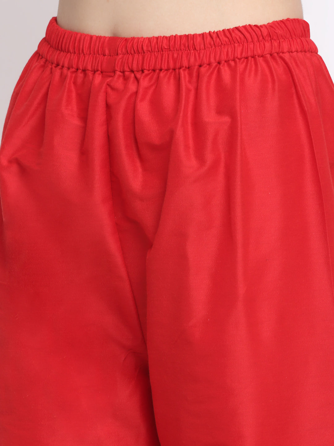 Women's Tyohaar Red Straight Kurti With Straight Pants And Dupatta