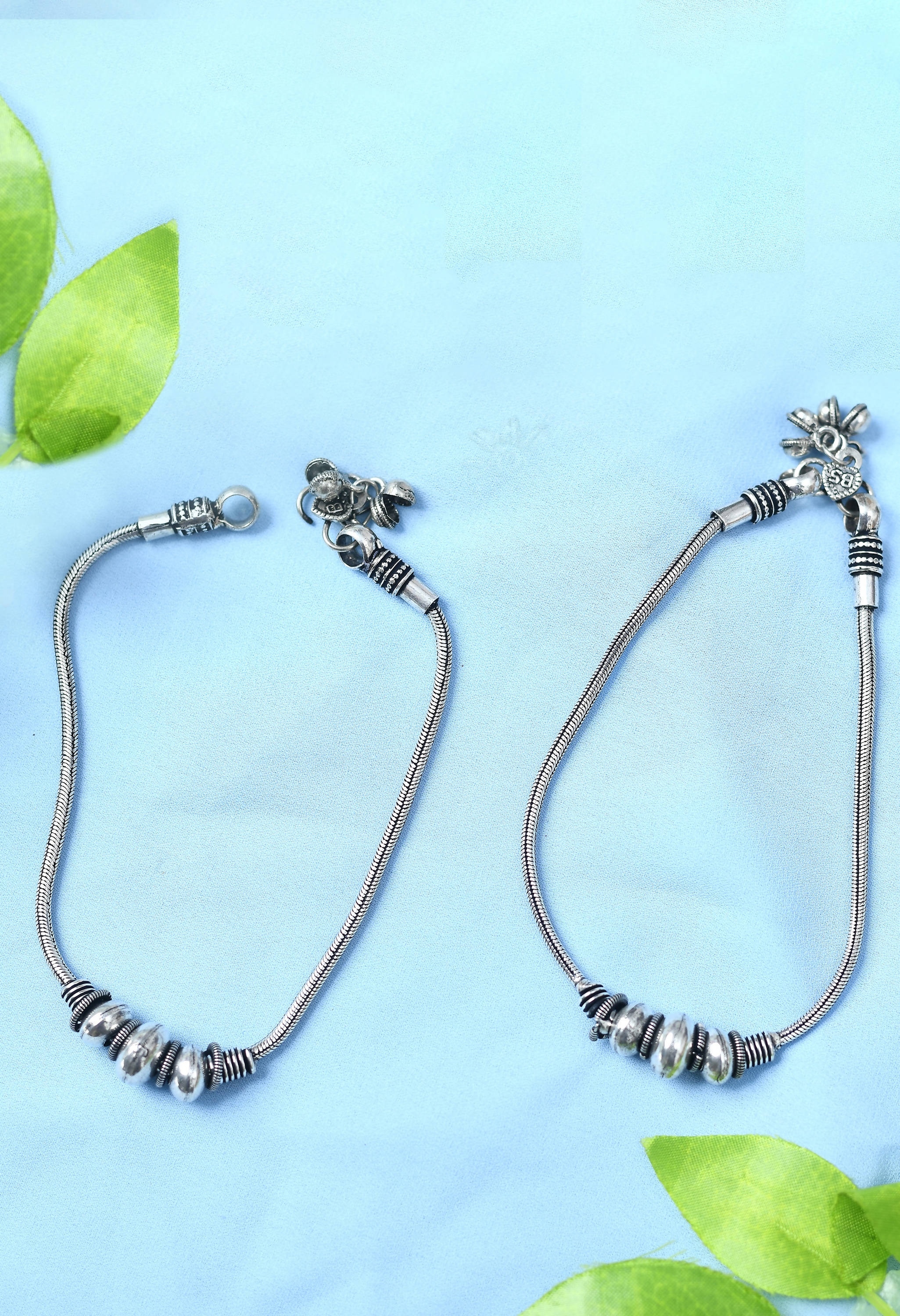 Johar Kamal Silver-Plated Indain Payal for Girls & Wom