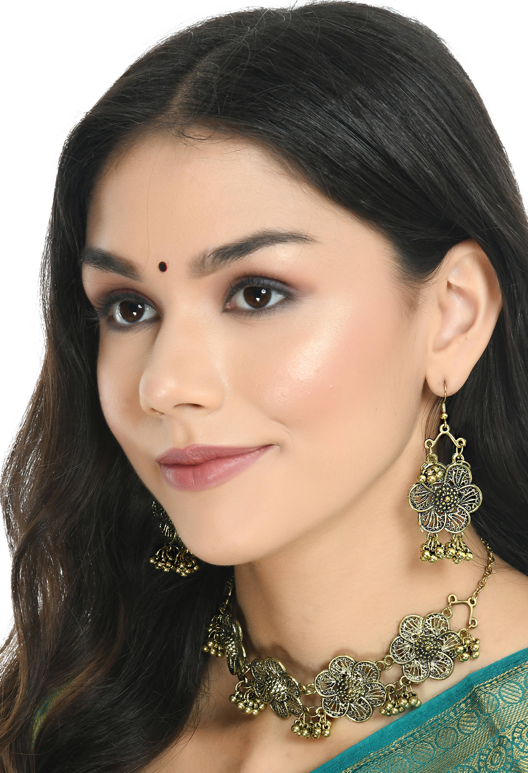 Trendia Oxidised Necklace with Ghungru Mangal