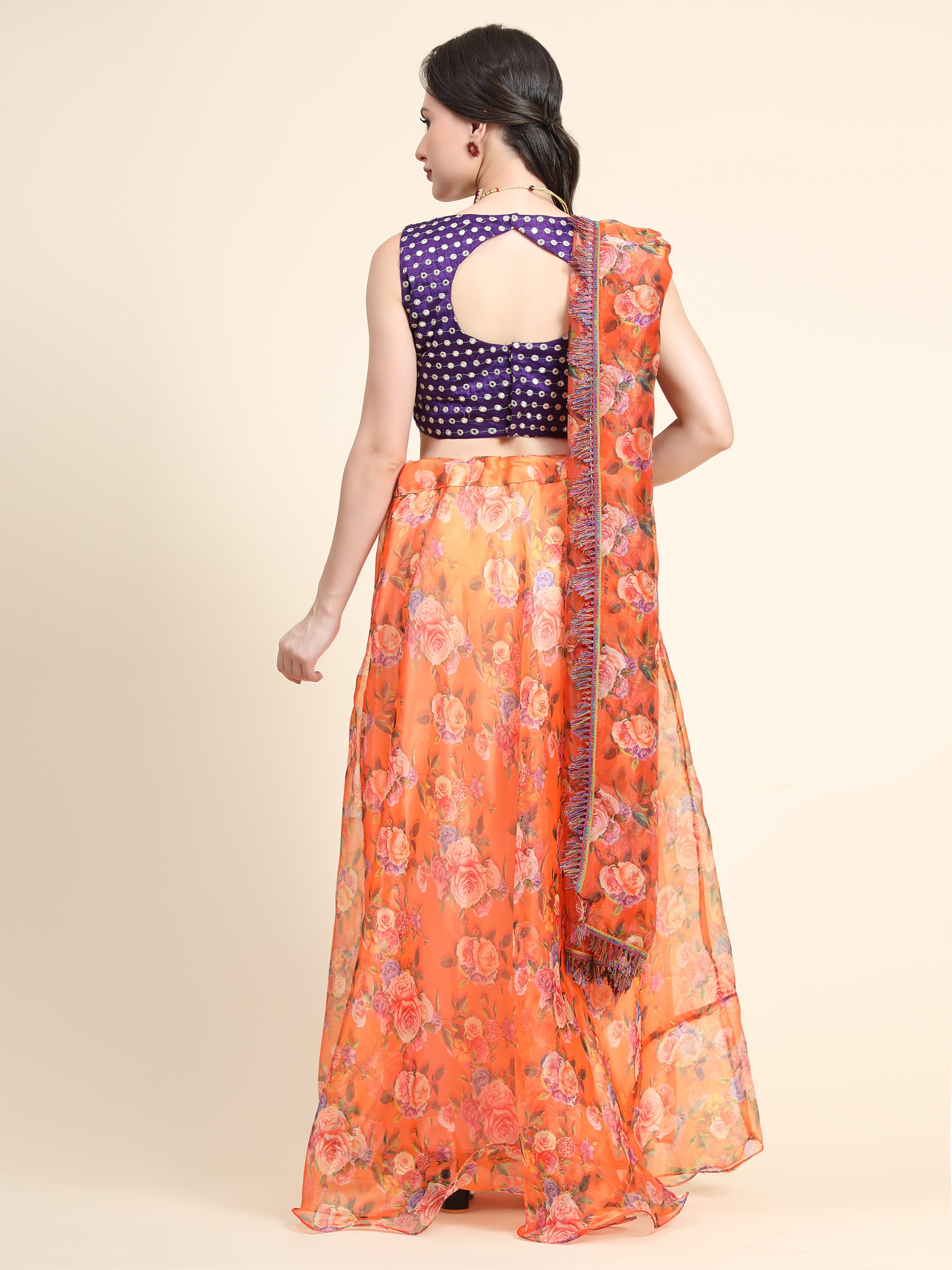 Women's New Fashion Digital Print work Designer Party Wear Lehenga Choli With Dupatta Semi Stitched.