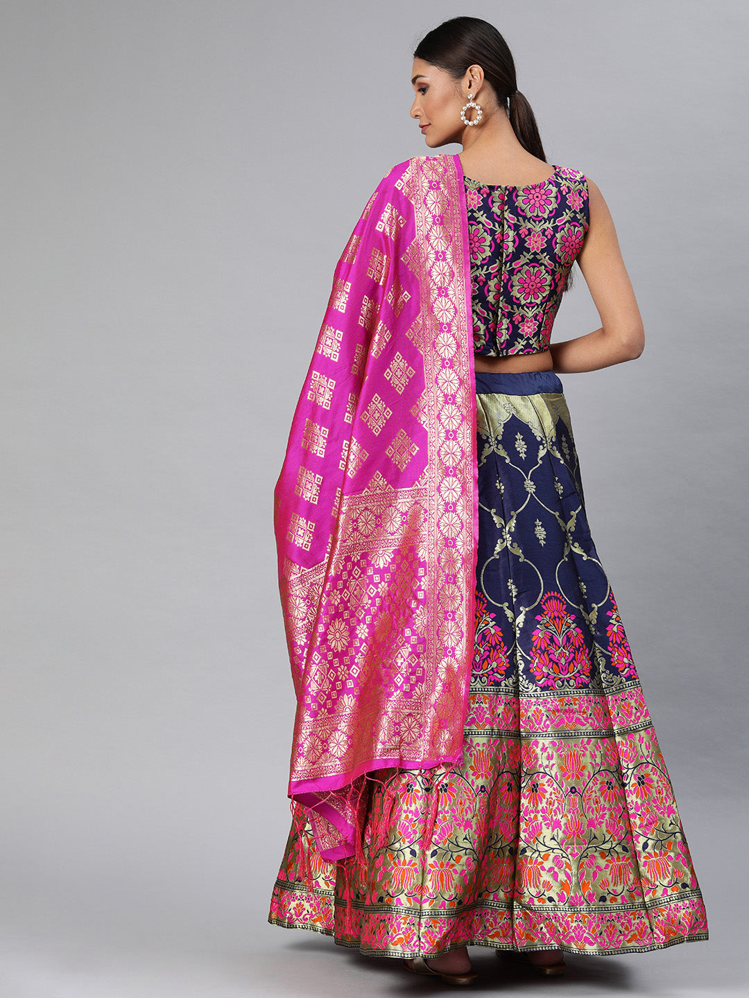 Women's Navy Blue Color Lehenga Set
