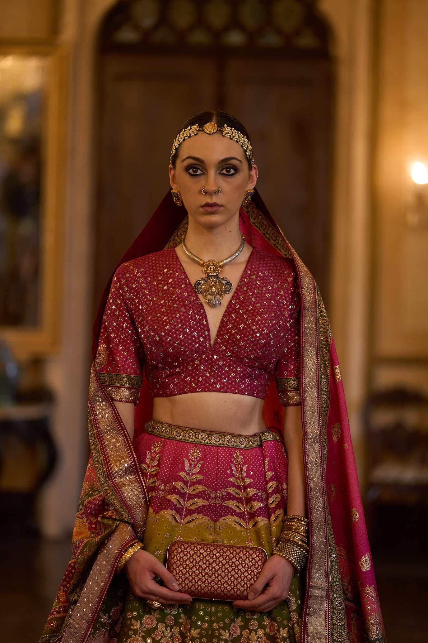 Women's Sequins Embroidered Lehenga with Blouse set- 3pc set