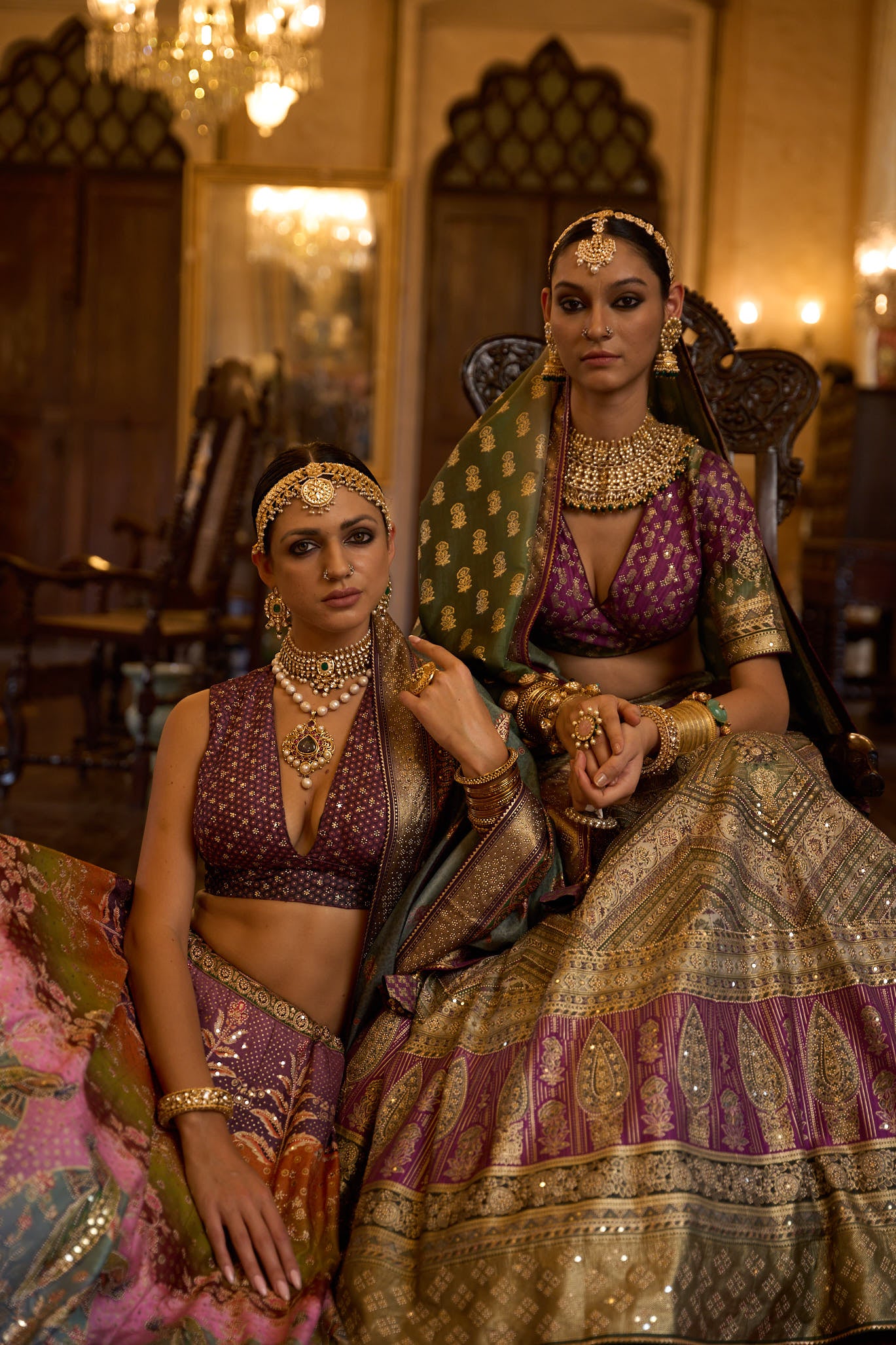 Women's Sequins Embroidered Lehenga with Blouse set- 3pc set