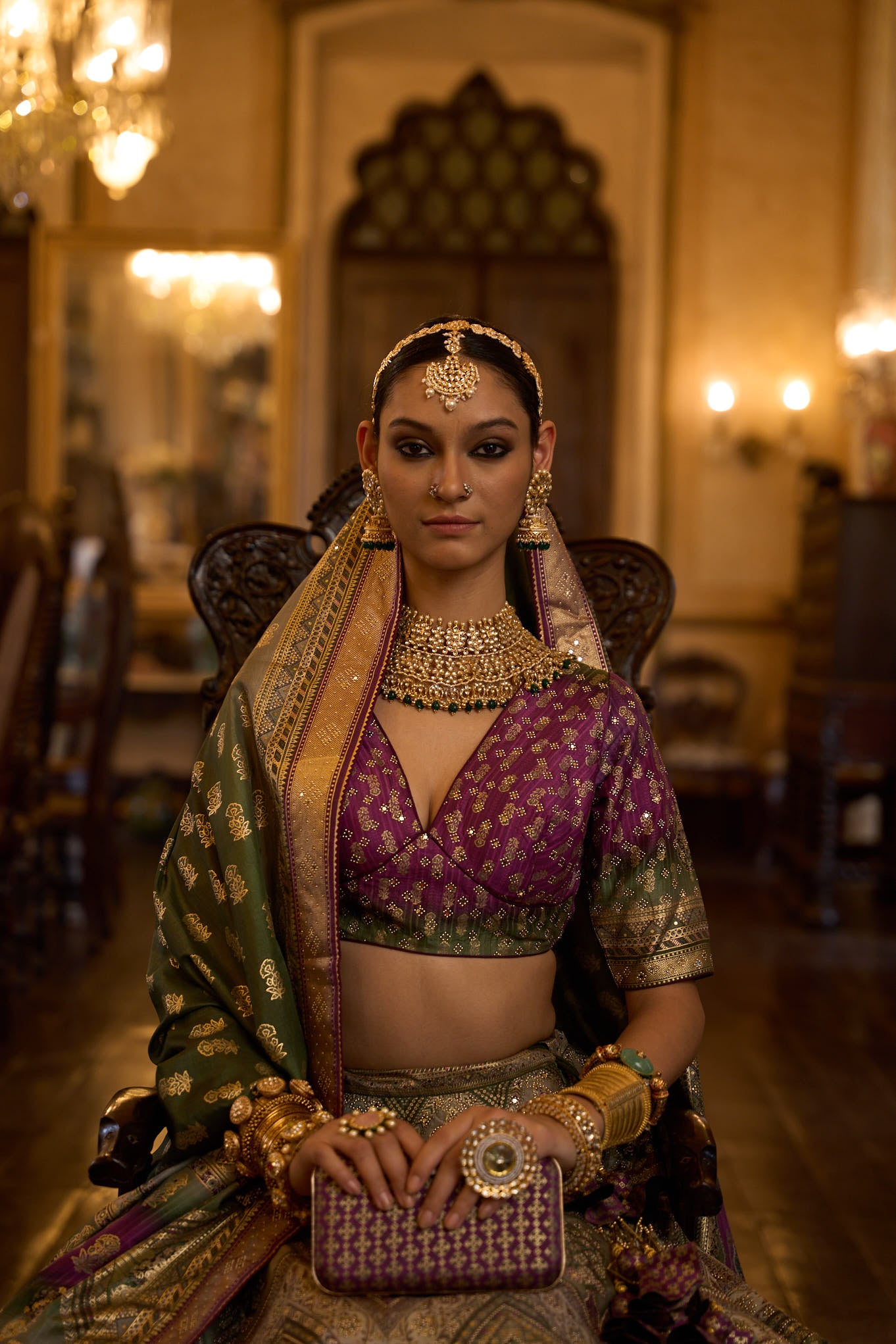Women's Sequins Embroidered Lehenga with Blouse set- 3pc set