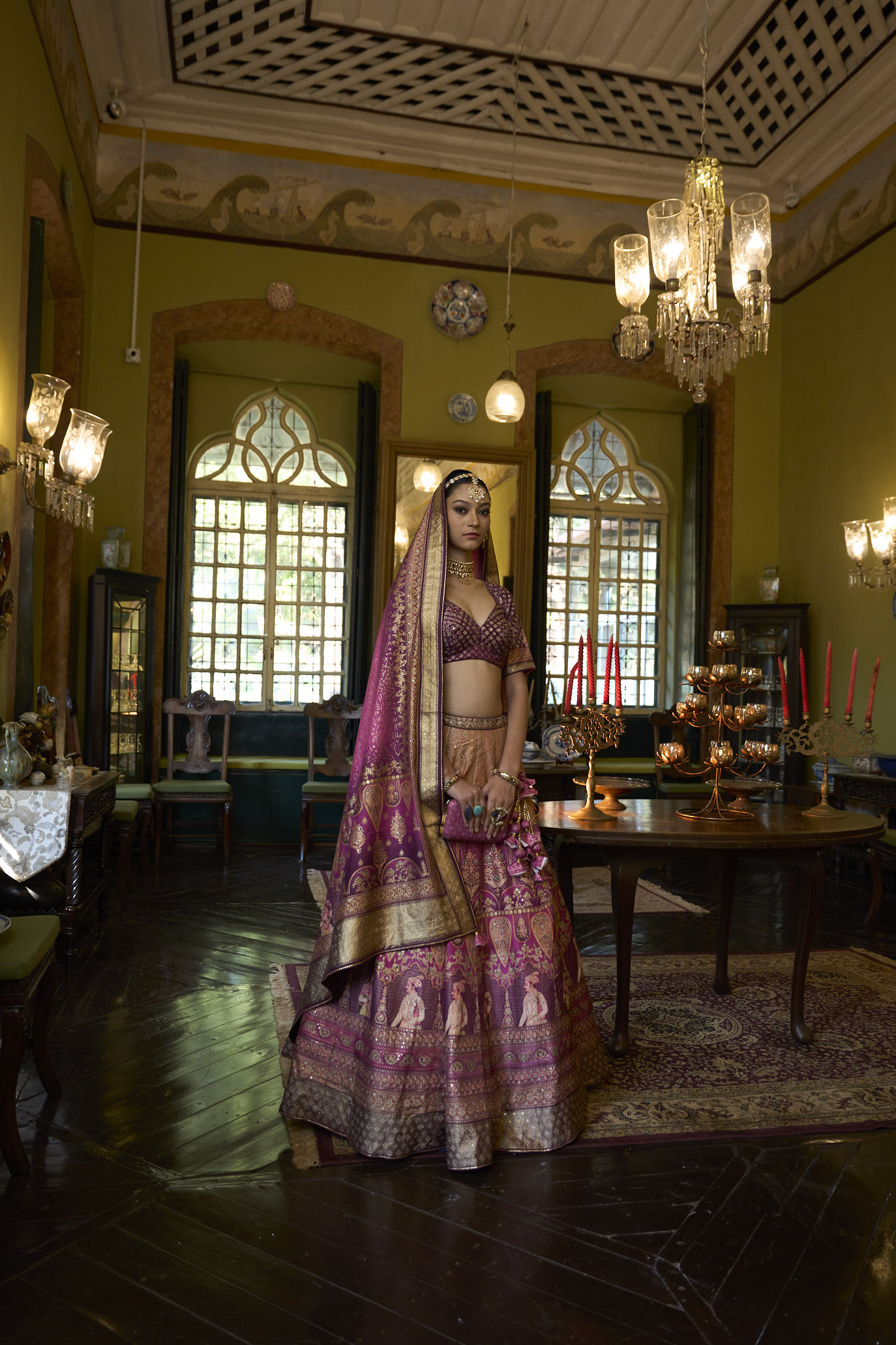 Women's Sequins Embroidered Lehenga with Blouse set- 3pc set