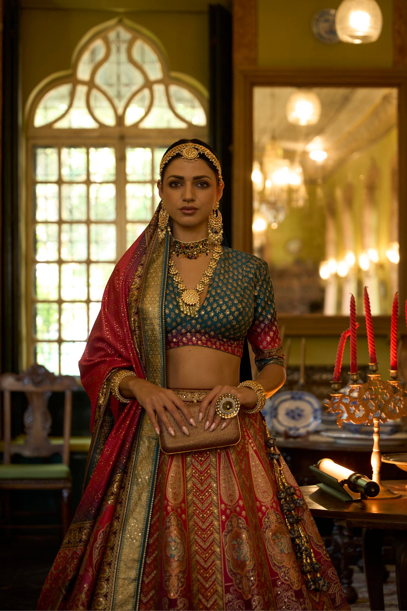 Women's Sequins Embroidered Lehenga with Blouse set- 3pc set