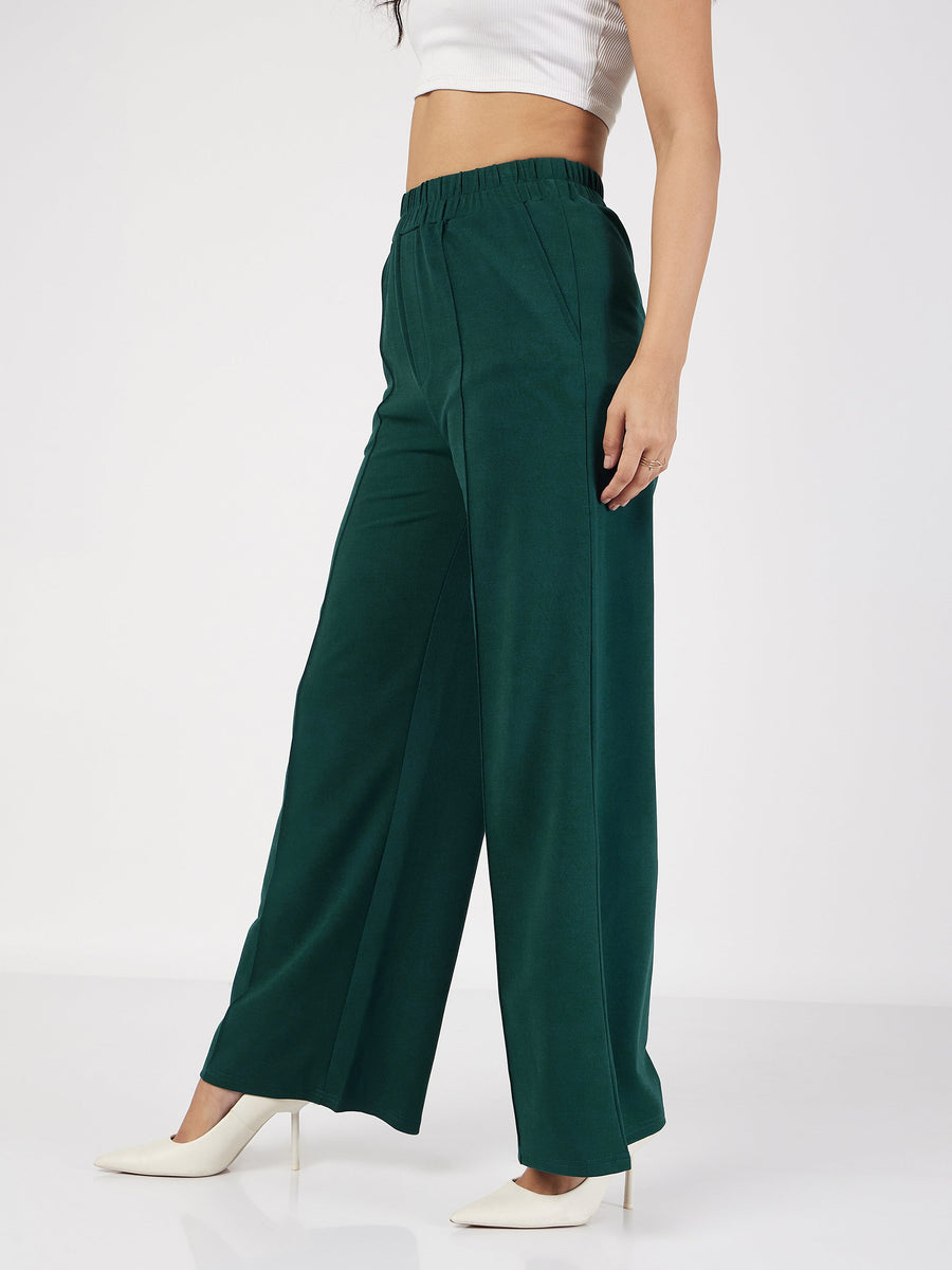 Solid Black Palazzo Wrap Pants - Lamsri Bohemian