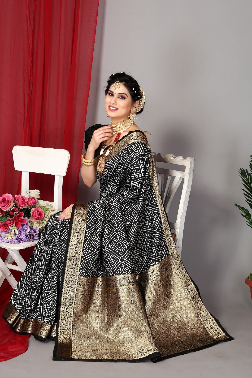 Women's Black Designer Saree Collection