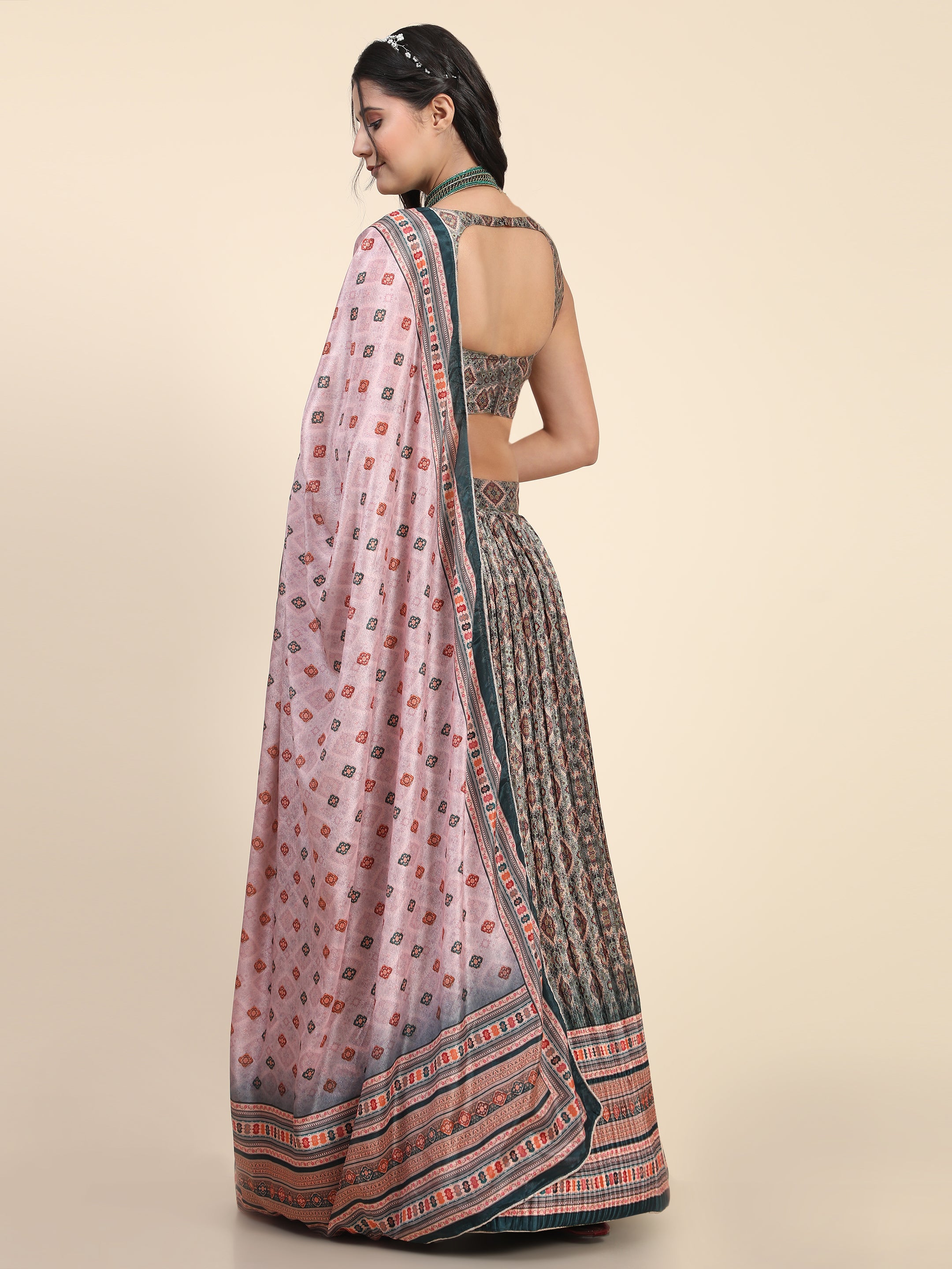 Women's New Fashion Digital Print work Designer Party Wear Lehenga Choli With Dupatta Semi Stitched.