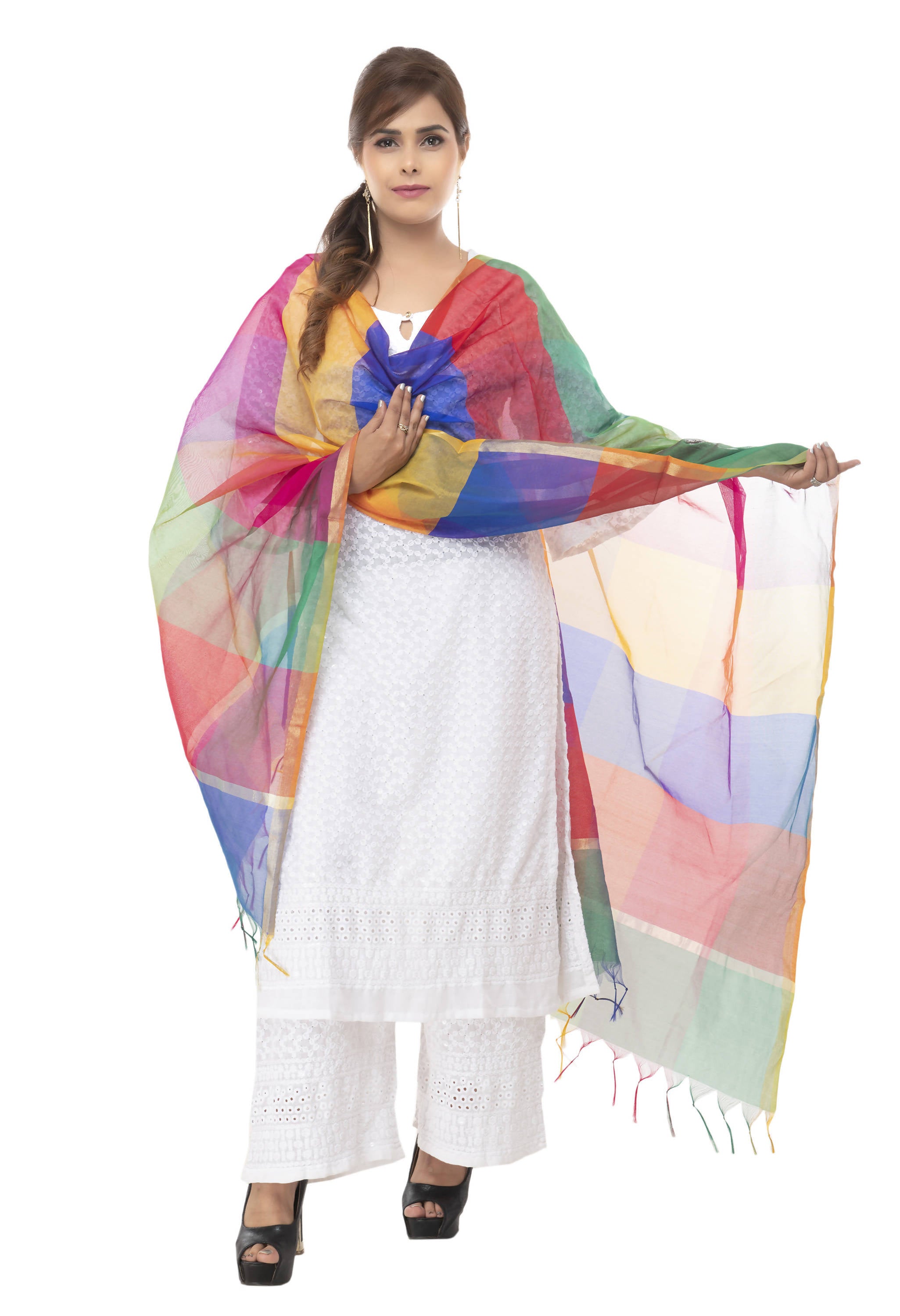 Women's Banarsi Chanderi Piping Dupatta Mfd0023