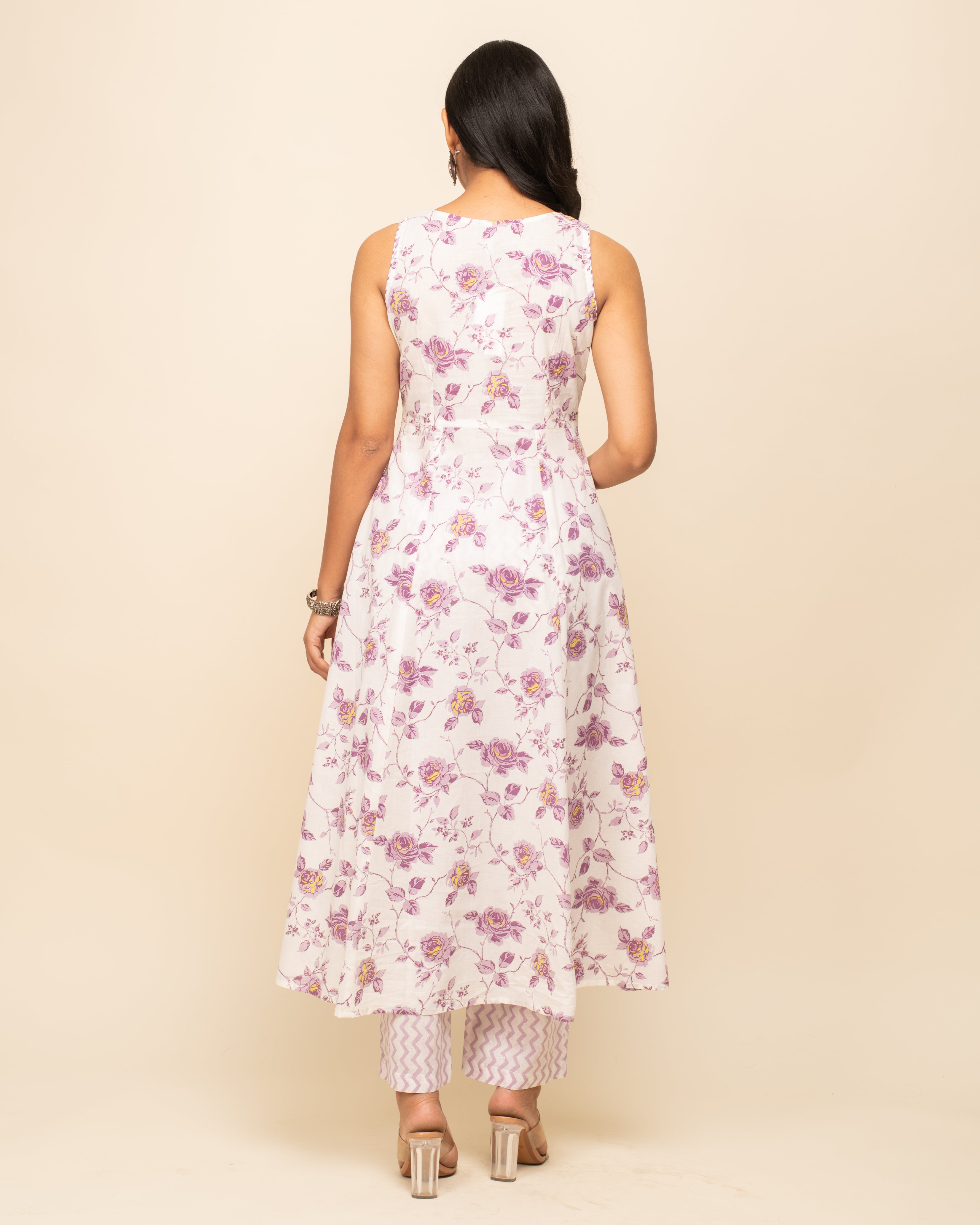 Women's White Cotton A-Line Kurta Pant With dupatta