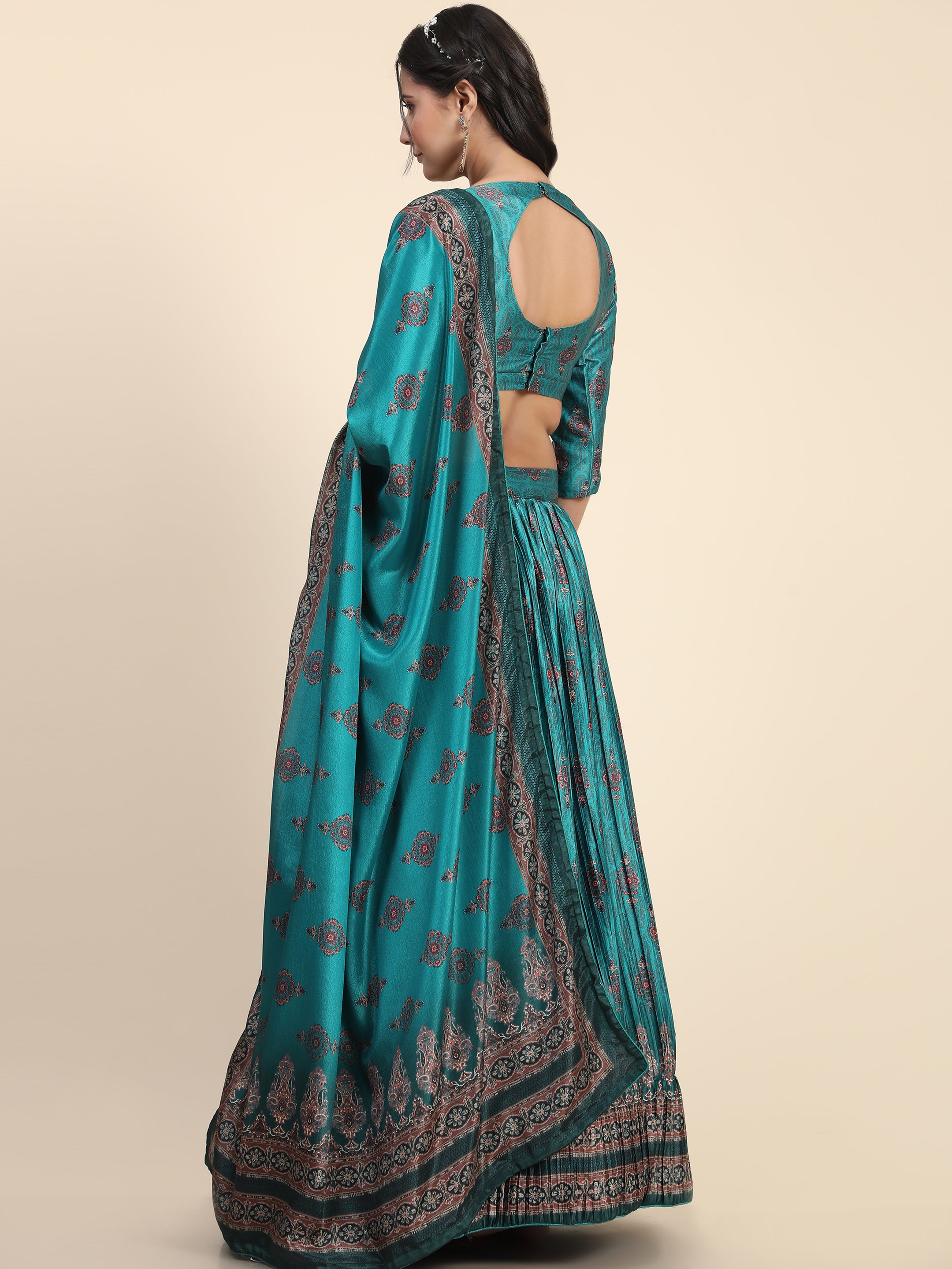 Women's New Fashion Digital Print work Designer Party Wear Lehenga Choli With Dupatta Semi Stitched.