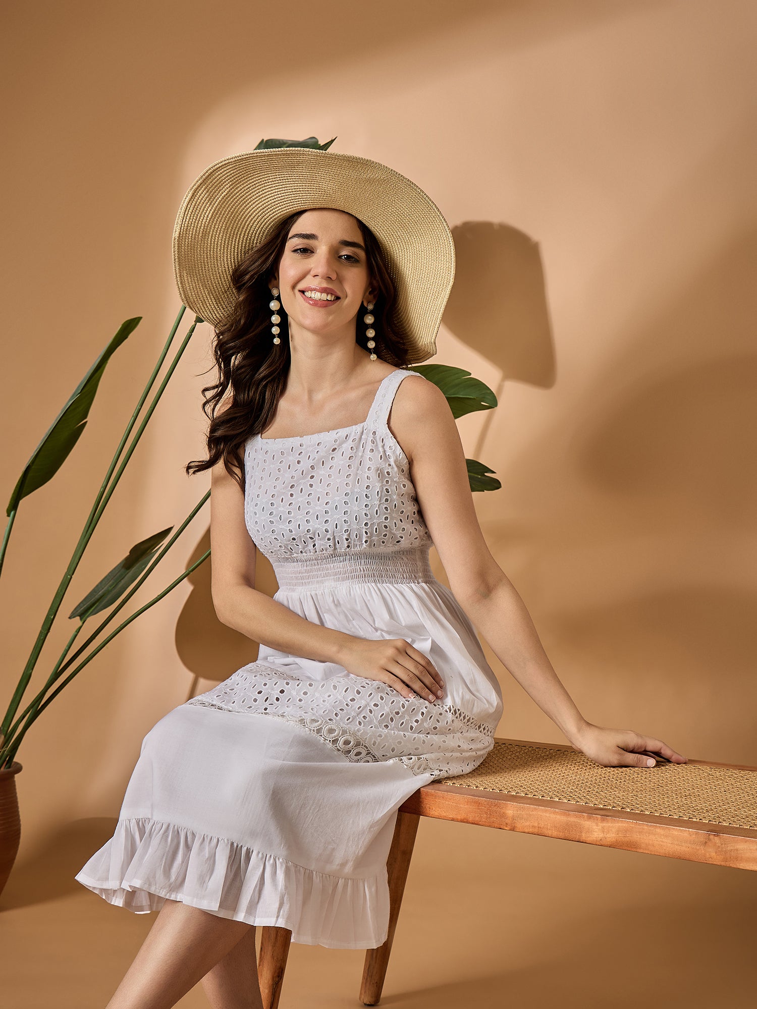 Women's White Cotton Fit And Flare Dress White / XS | Trendia Global Women's White Cotton Fit And Flare Dress White / XS | Trendia Global