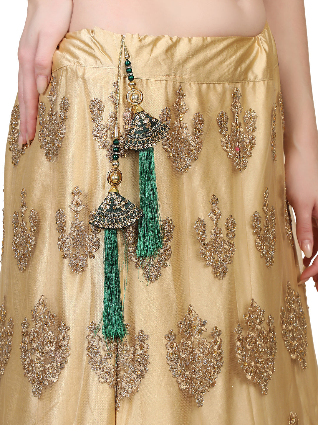 Women's wedding Handmade Hanging bridal heavy Green Tassels Lehange Fancy Beautiful Pair of Latkans
