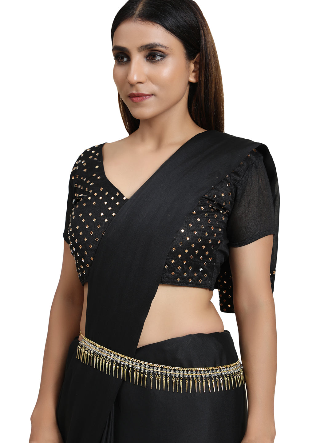 Women's 24K Gold-Plated White Beaded Studded Hand Crafted Traditional Kamarbandh