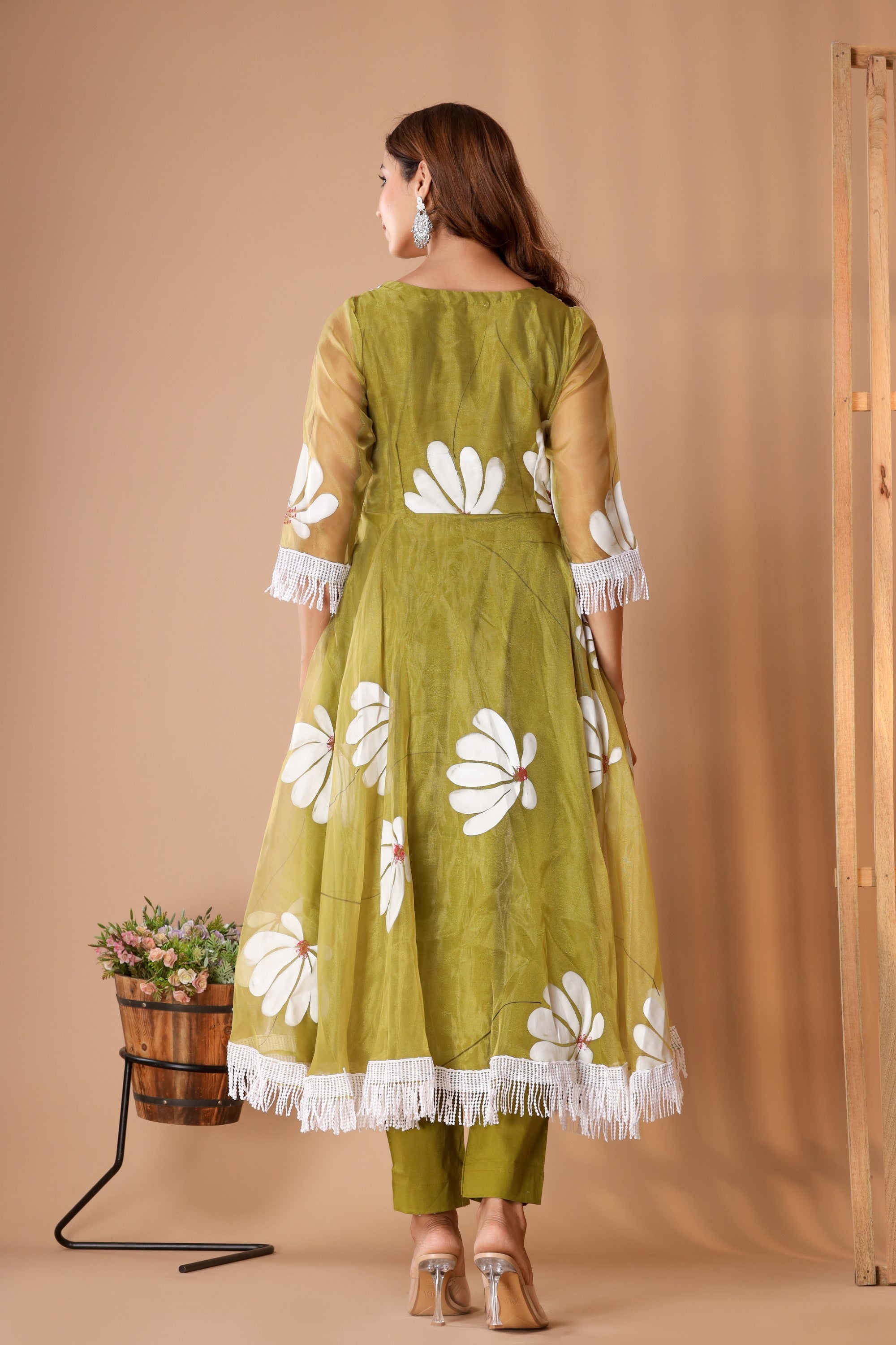 Women's Hand Paint Organza Suit Set