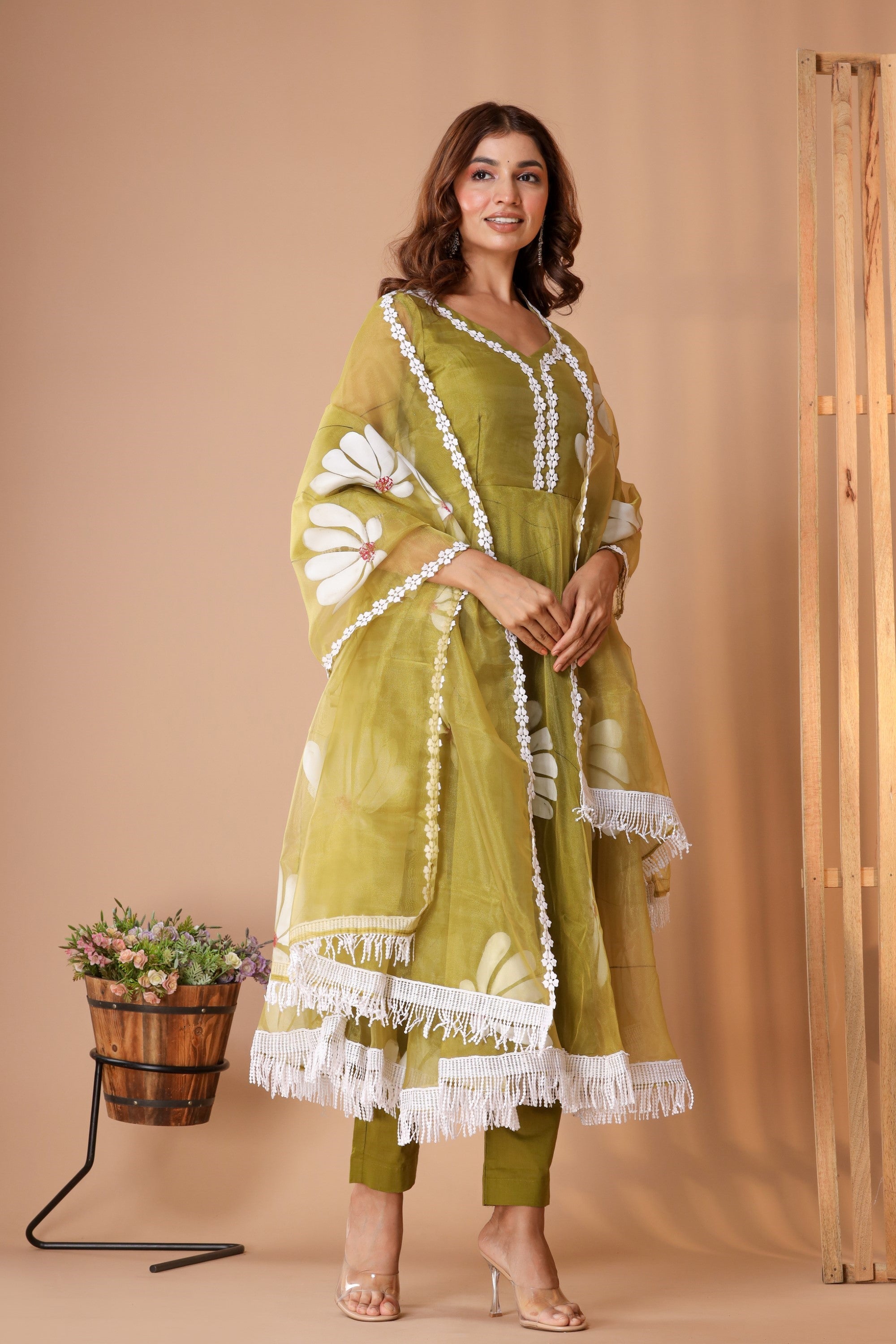 Women's Hand Paint Organza Suit Set