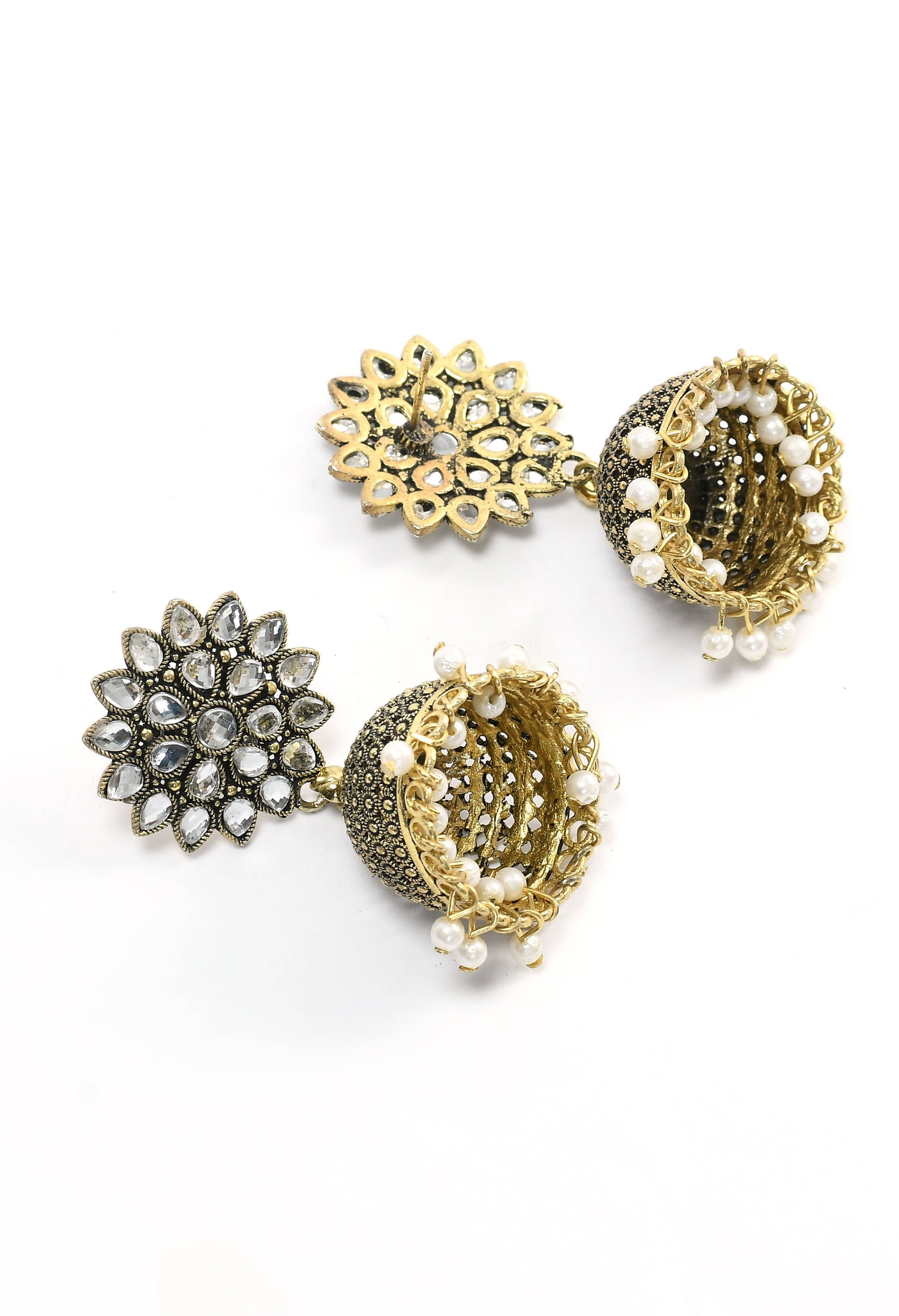 Trendia Kundan Work Jhumka with Pearls Ear