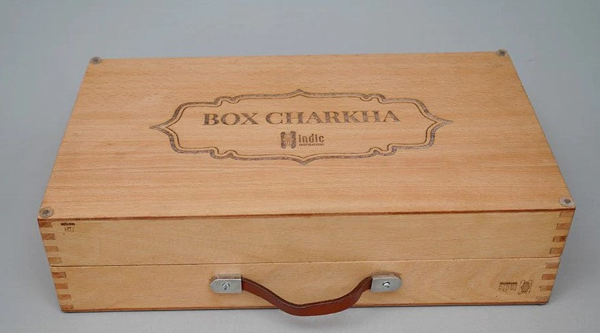 Wooden Box Charkha- Spinning Wheel Premium