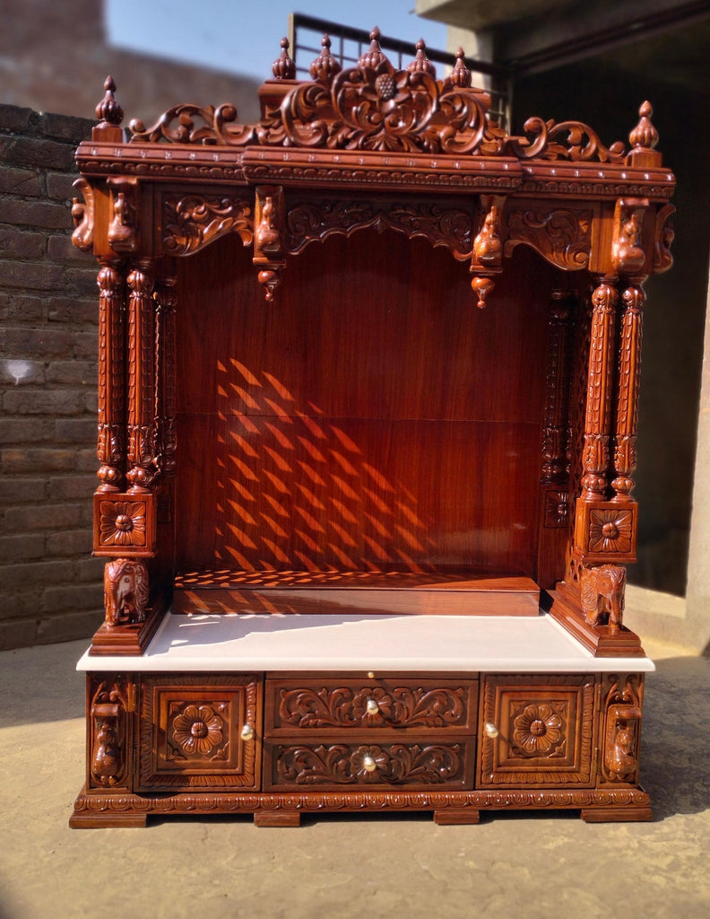 Solid Teak Wood Pooja Temple