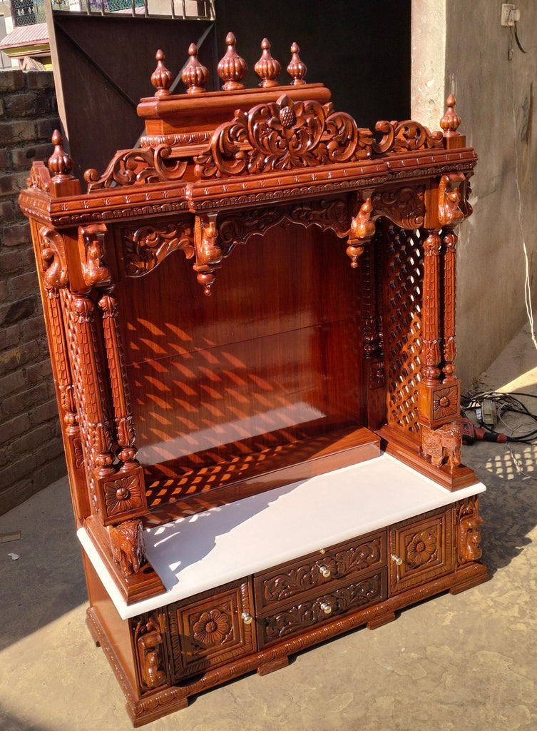 Solid Teak Wood Pooja Temple