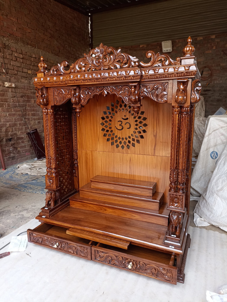 Teak Wood Pooja Mandir For Home