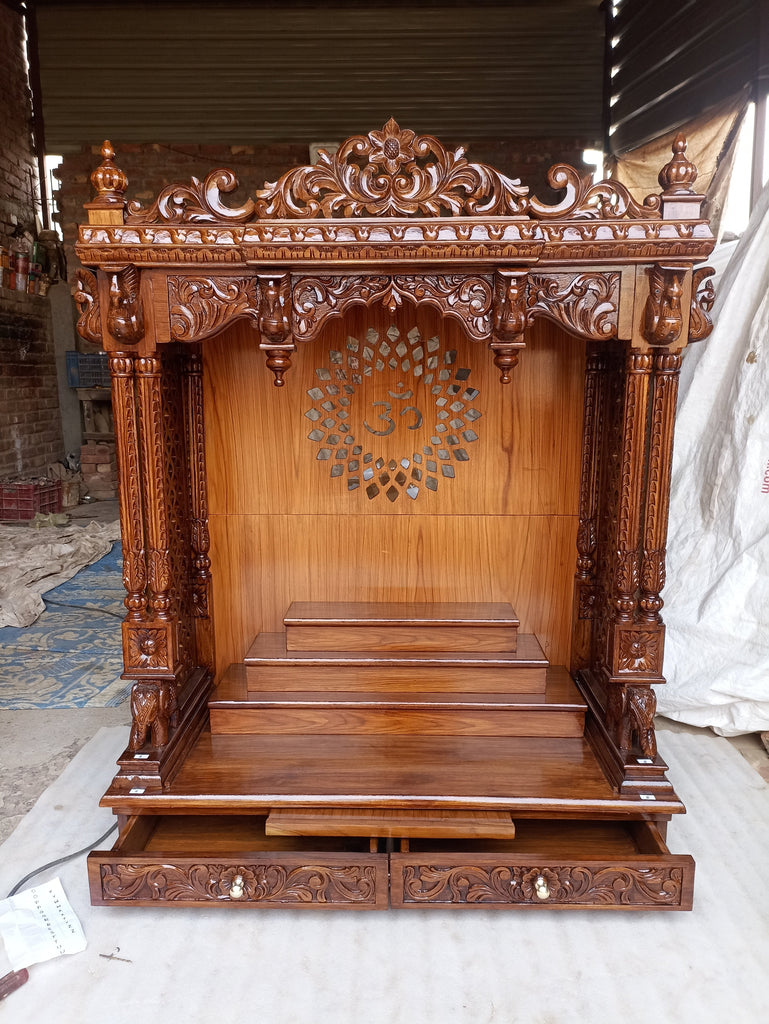 Teak Wood Pooja Mandir For Home