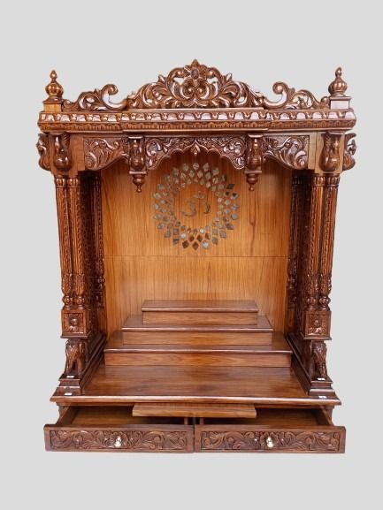 Teak Wood Pooja Mandir For Home