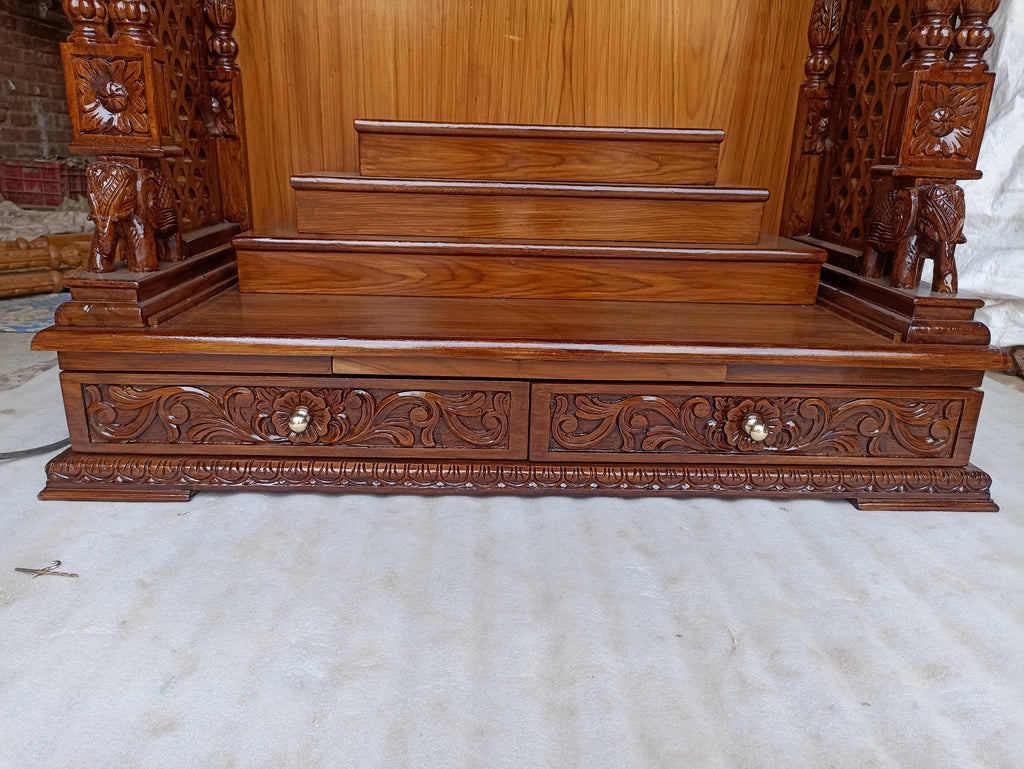 Teak Wood Pooja Mandir For Home