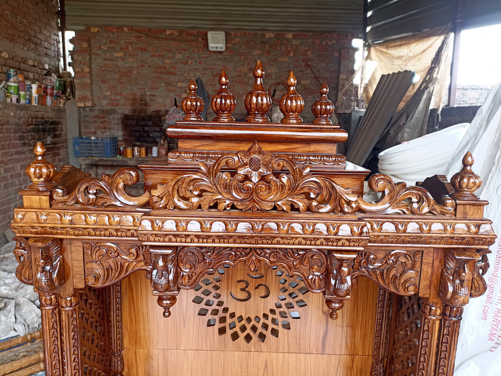 Solid Teak Wood Pooja Mandir for Home