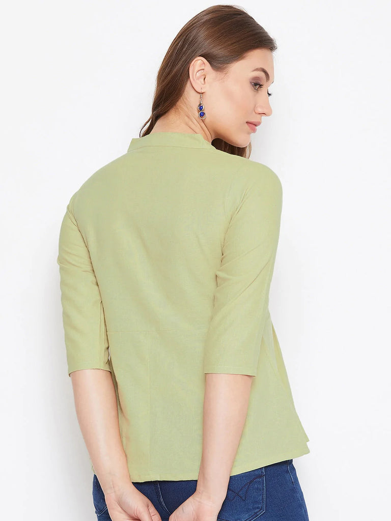 Women's Green Cotton Top