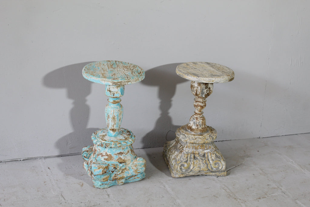 Rustic Mango Wood Stool Statement Piece