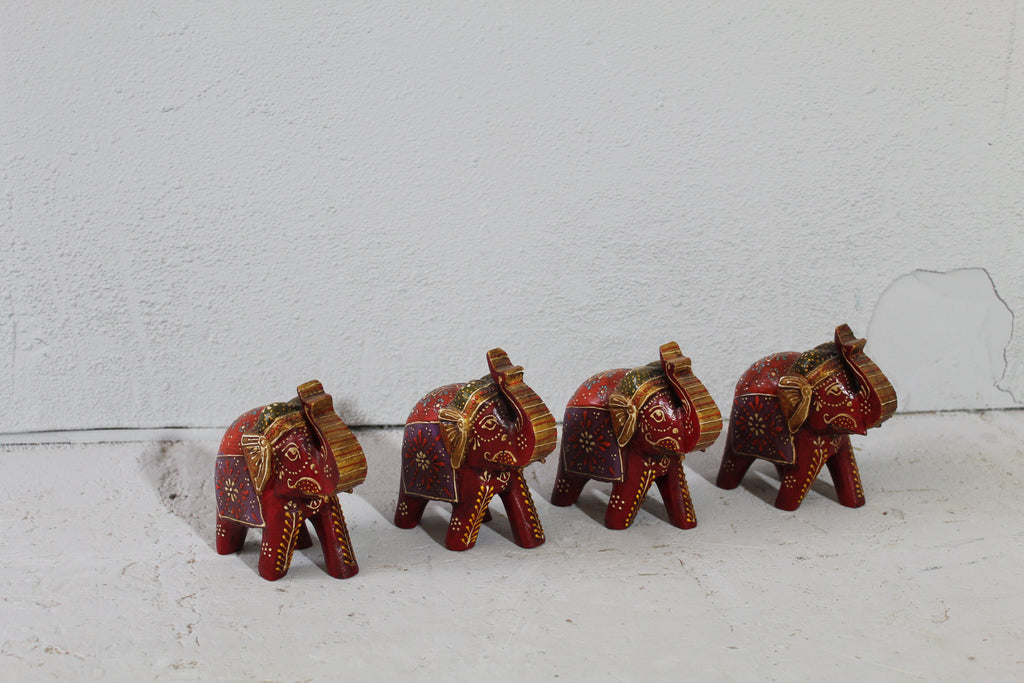 Hand-Painted Wooden Elephant