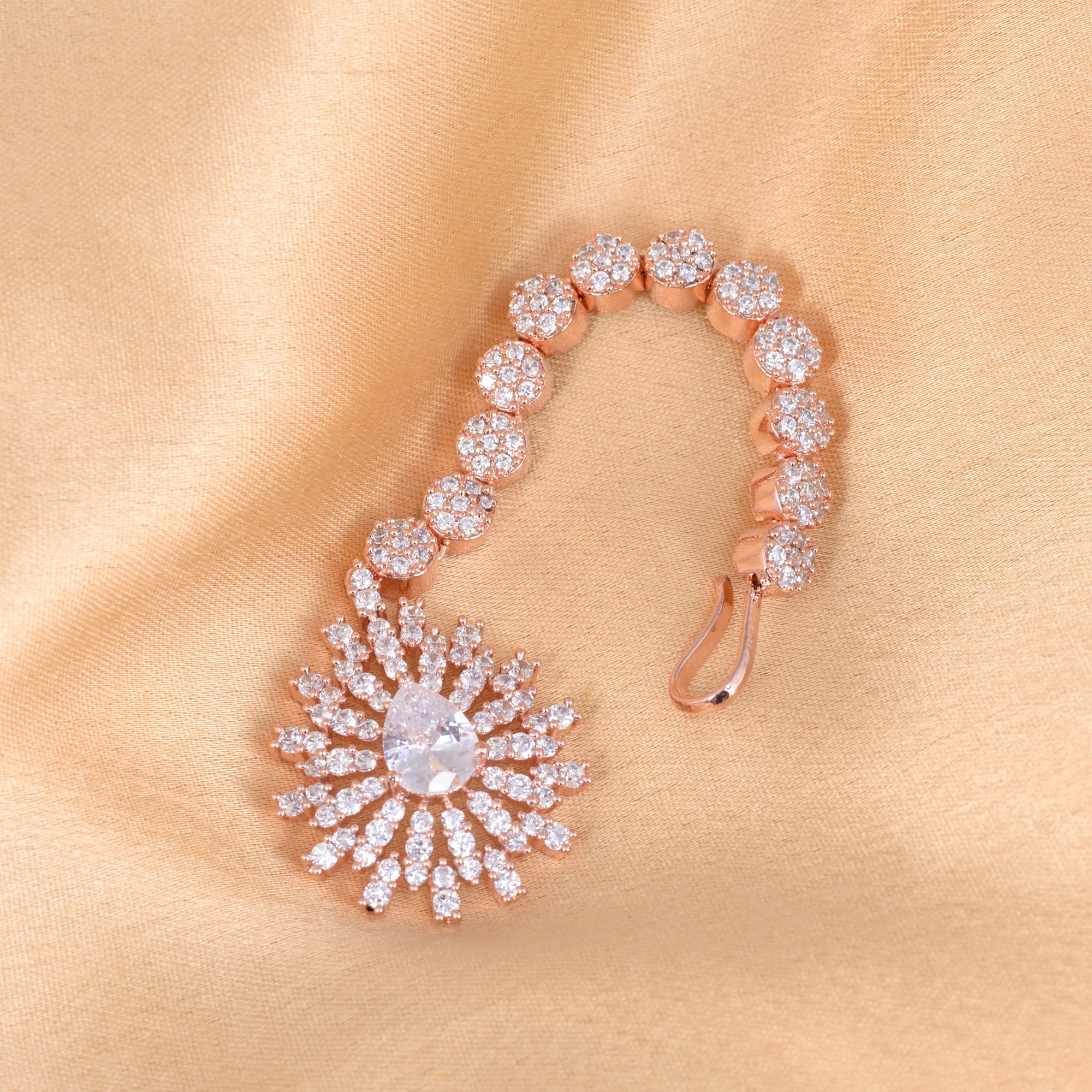 Drop-shaped Diamond Maang Tikka Handcrafted and stylish for Women & Girls