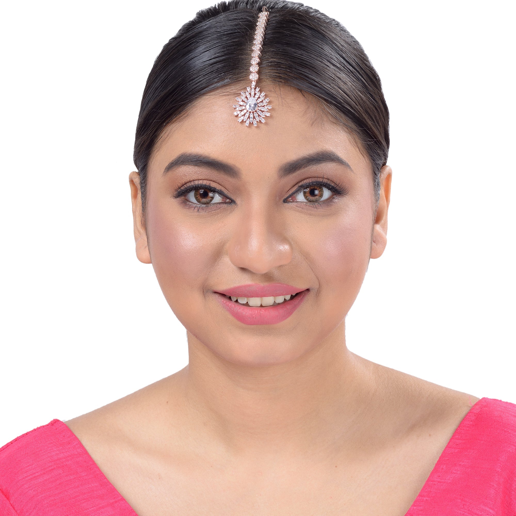 Drop-shaped Diamond Maang Tikka Handcrafted and stylish for Women & Girls